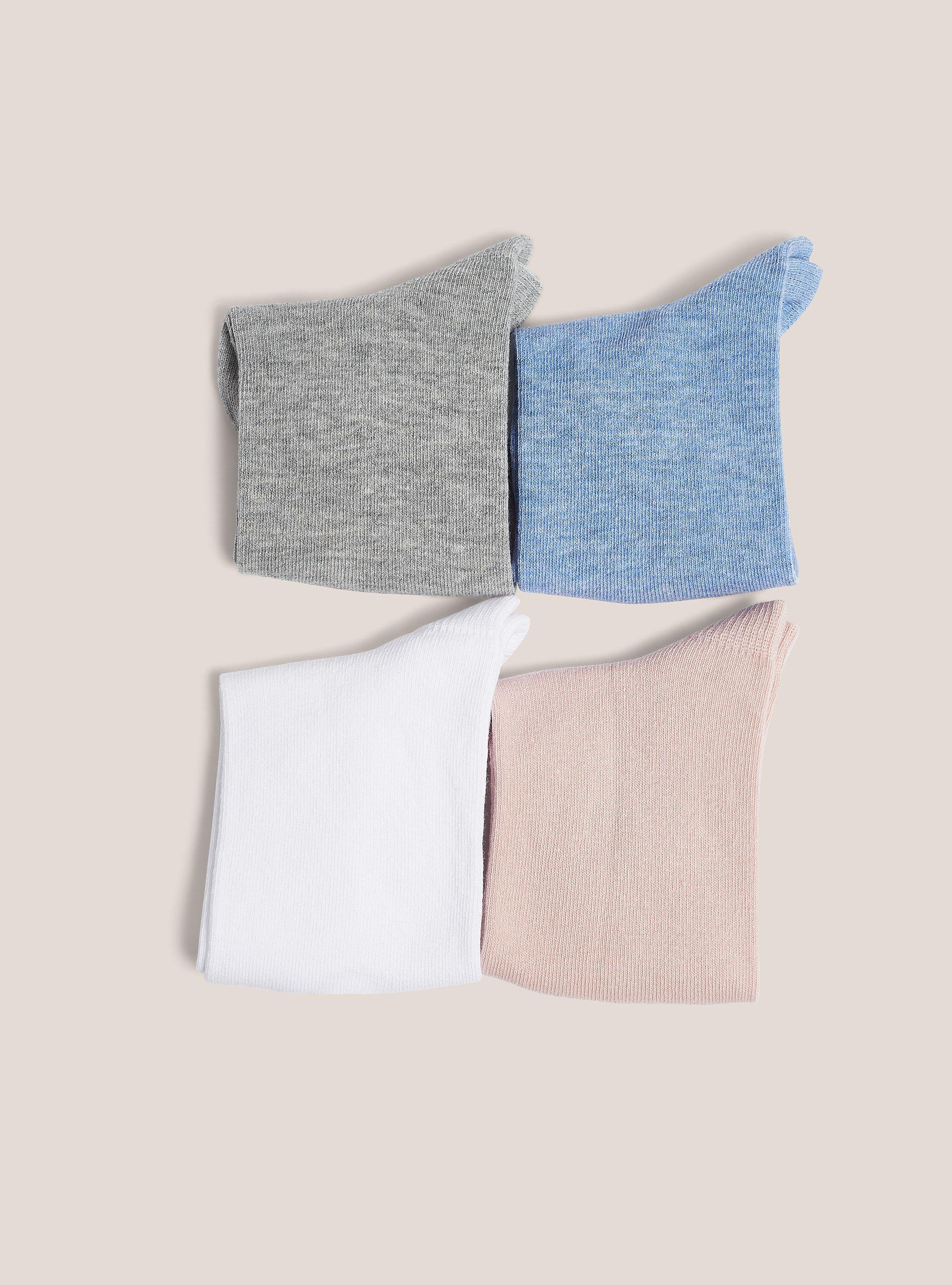 Satz mit 4 Paar farbigen Socken, MULTICOLOR