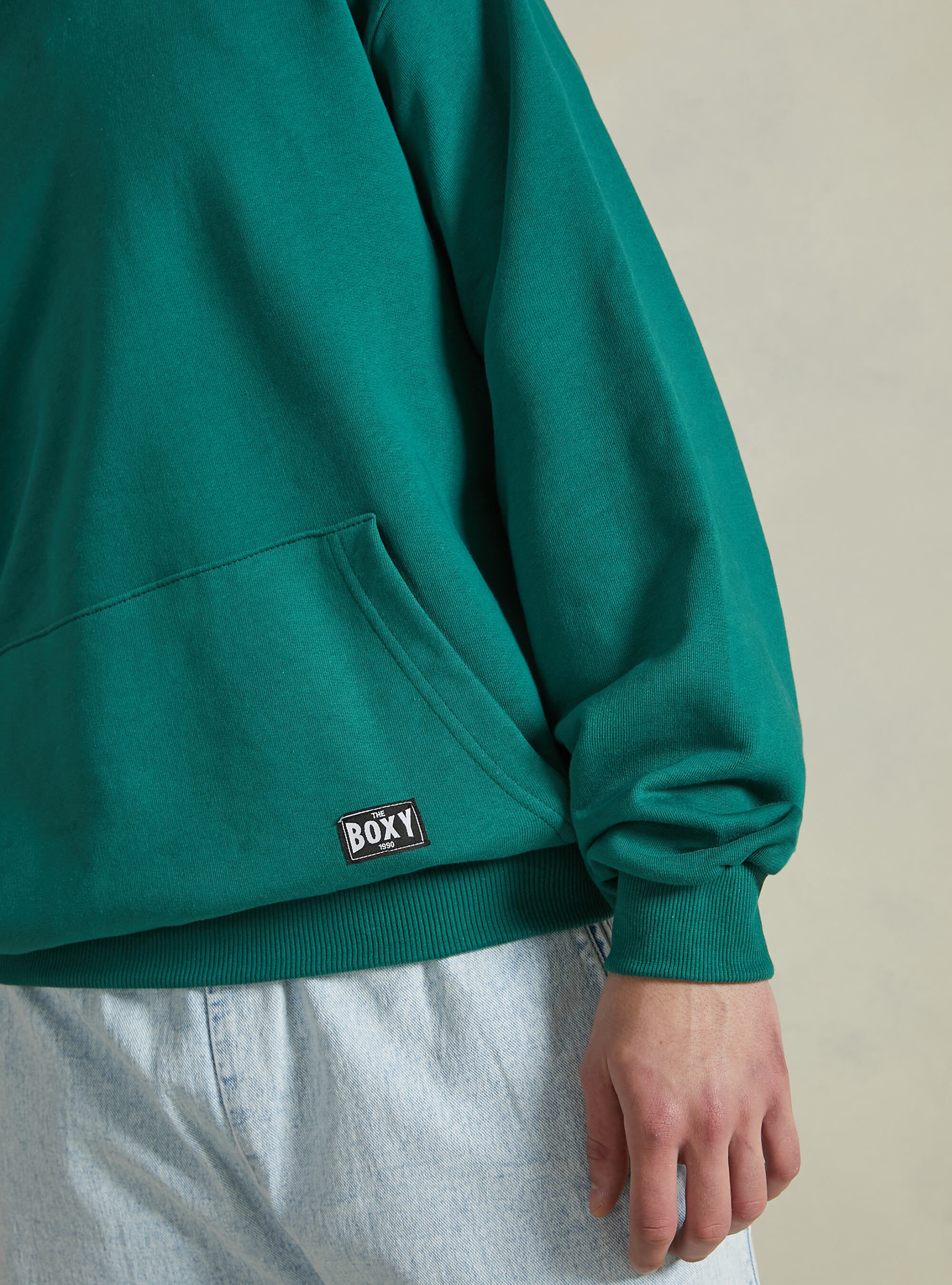 Boxy fit hoodie, GN2 GREEN MEDIUM