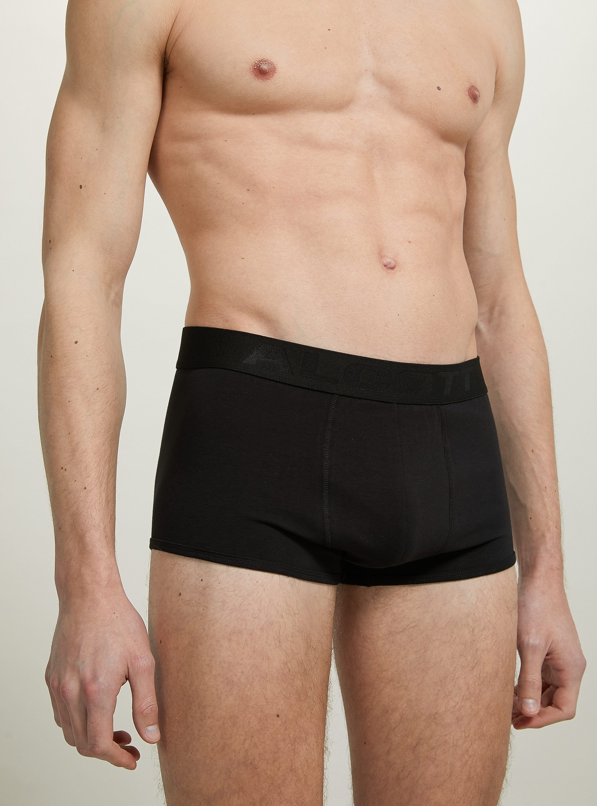 Boxer in cotone elasticizzato con logo, BK1 BLACK