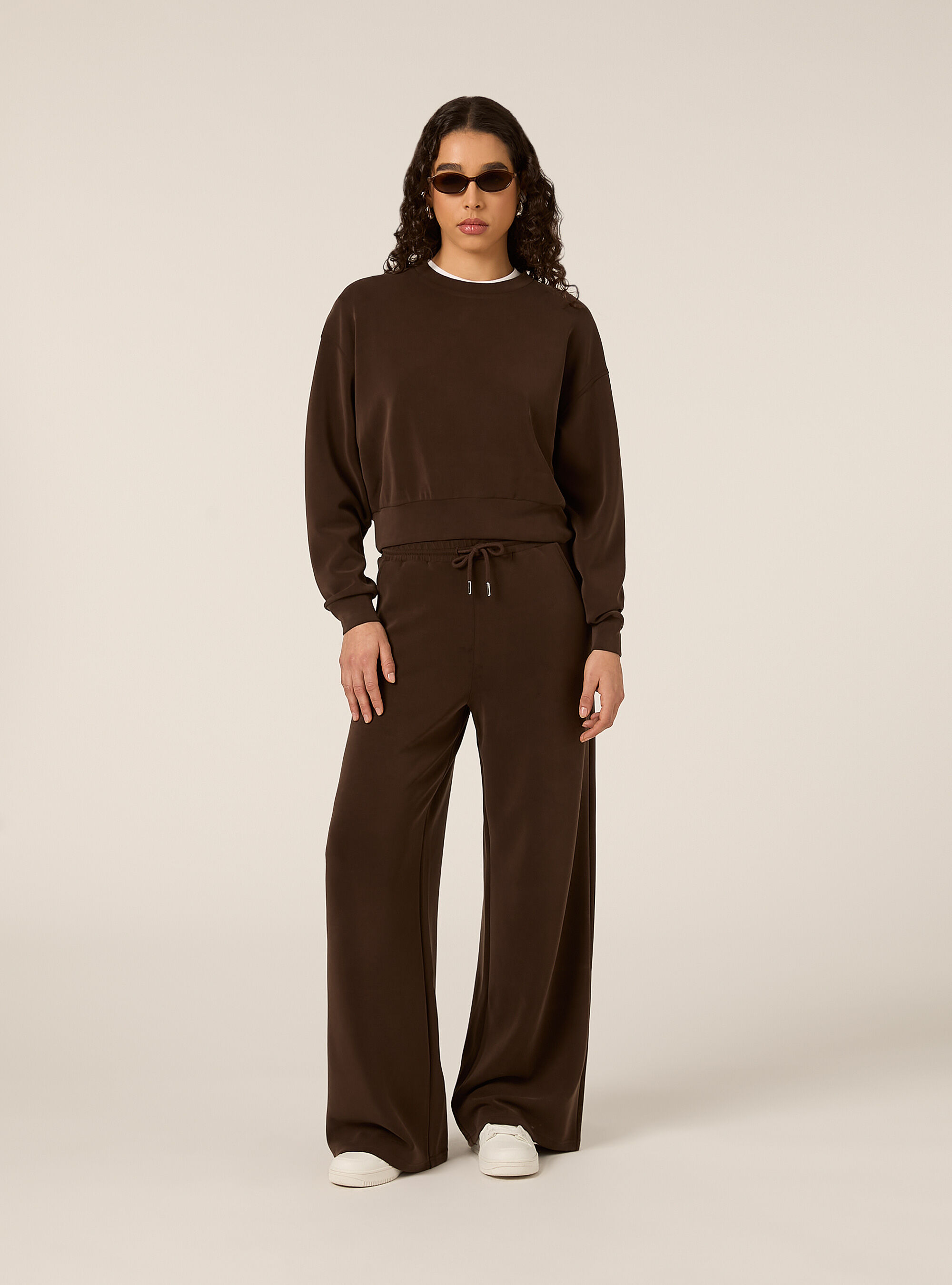 Felpa soft touch, BR1 BROWN DARK