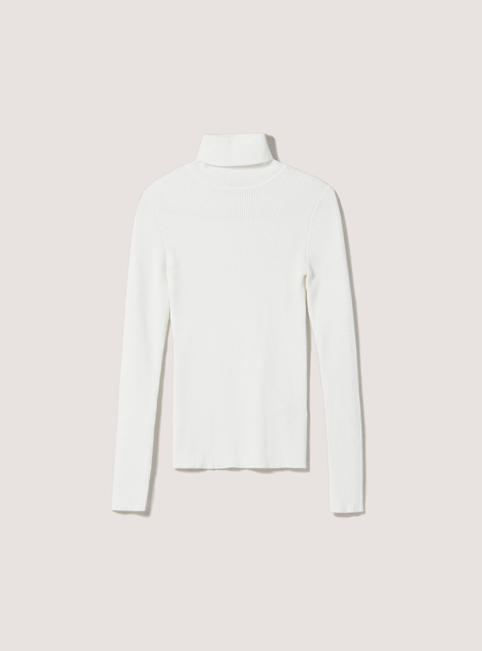 Maglia a collo alto a coste, WH2 WHITE