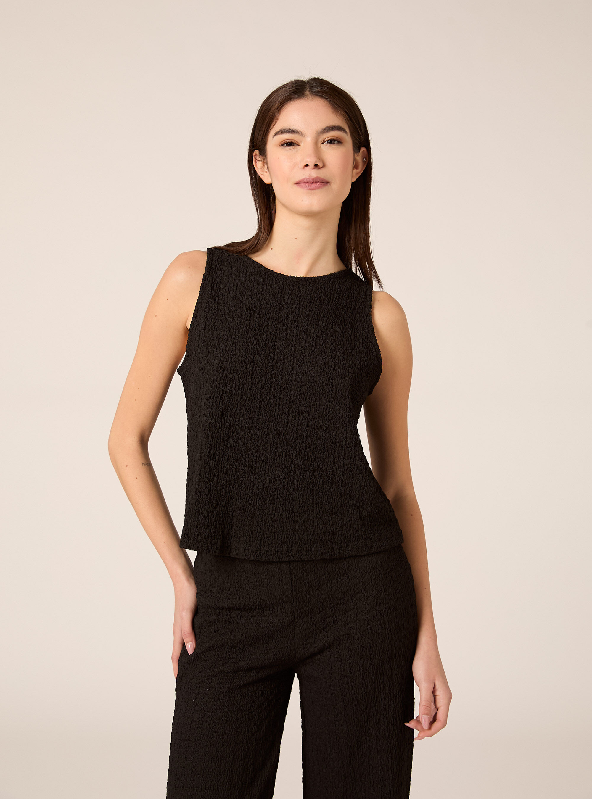 Waffle fabric tank top