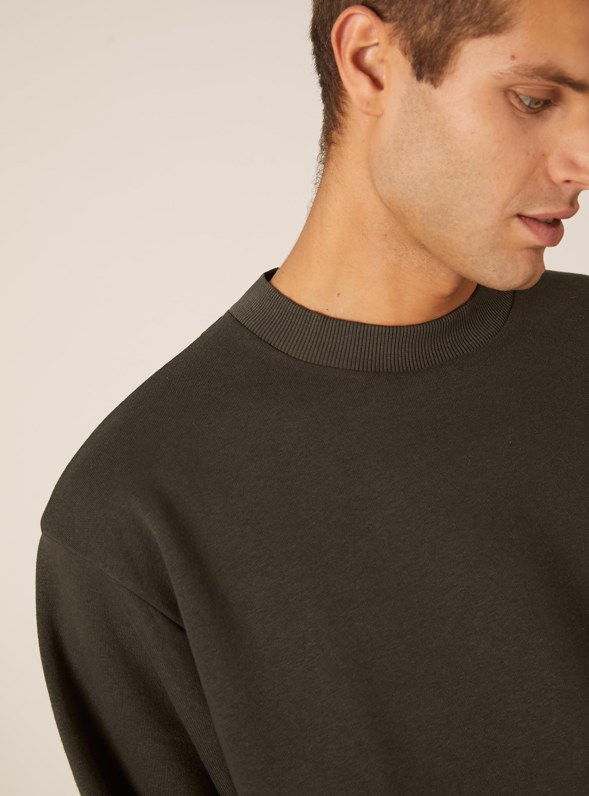 Felpa girocollo boxy fit, KY1 KAKY DARK