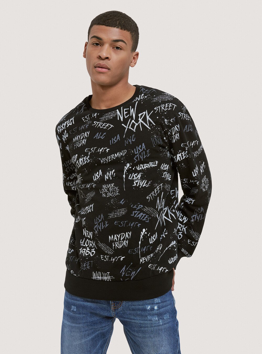 Felpa girocollo 100% cotone