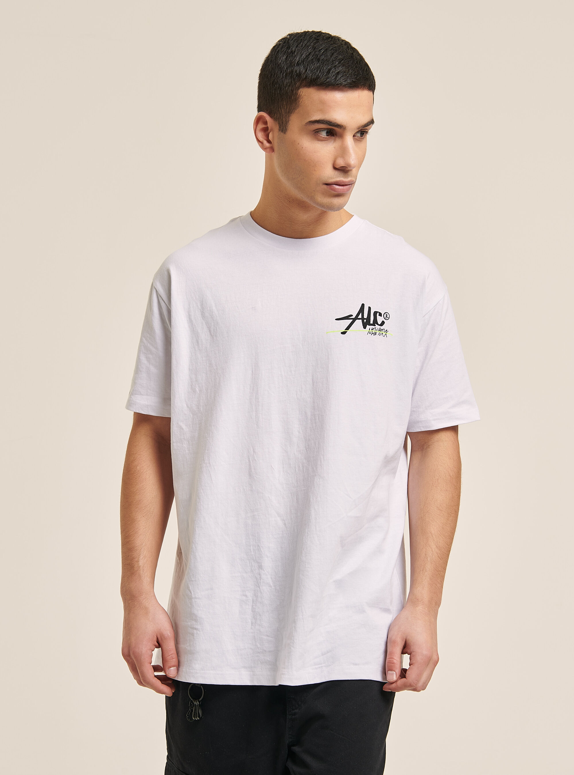 Cotton T-shirt with print, WHITE