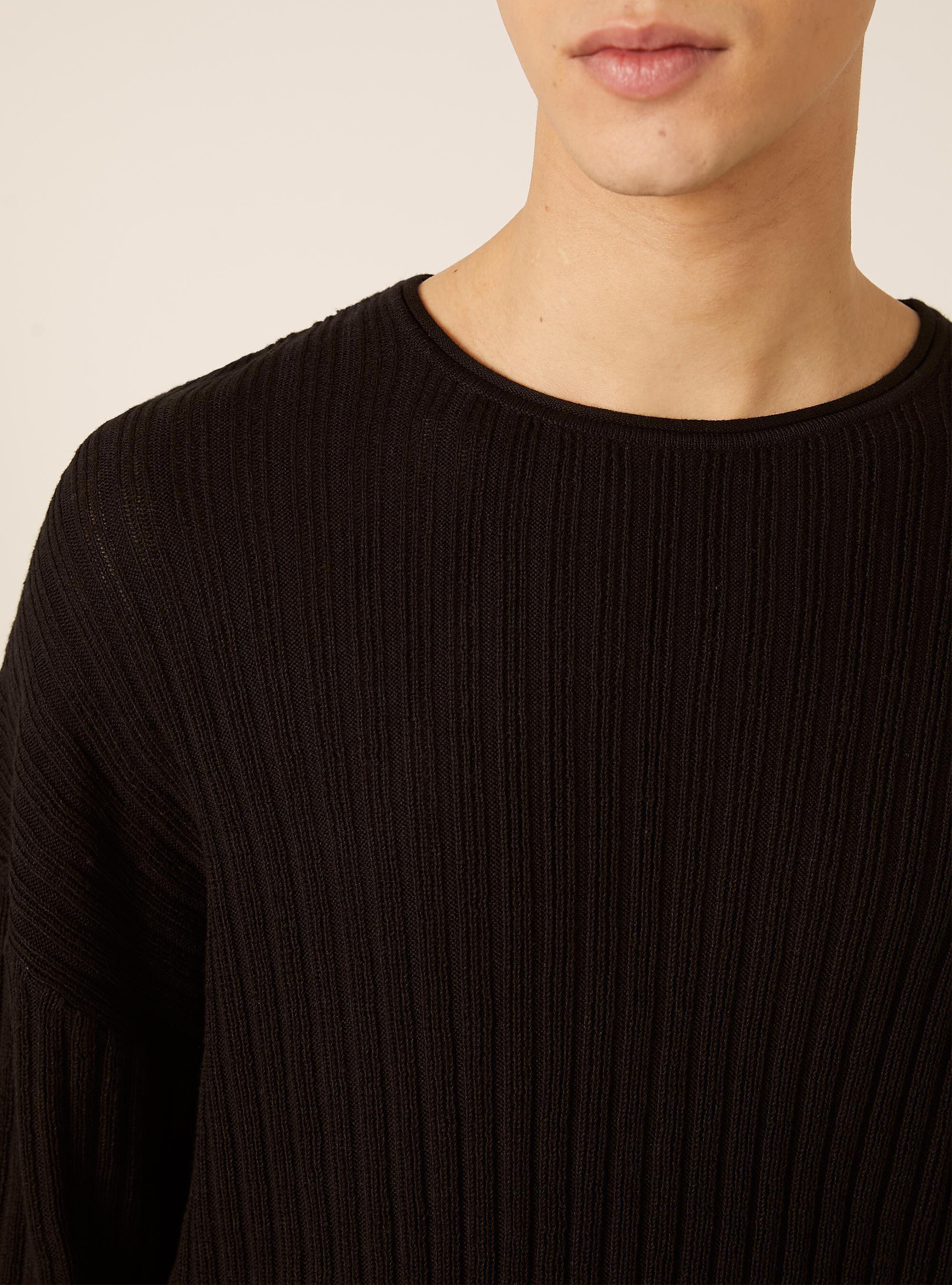 Pullover in misto cotone, BK1 BLACK