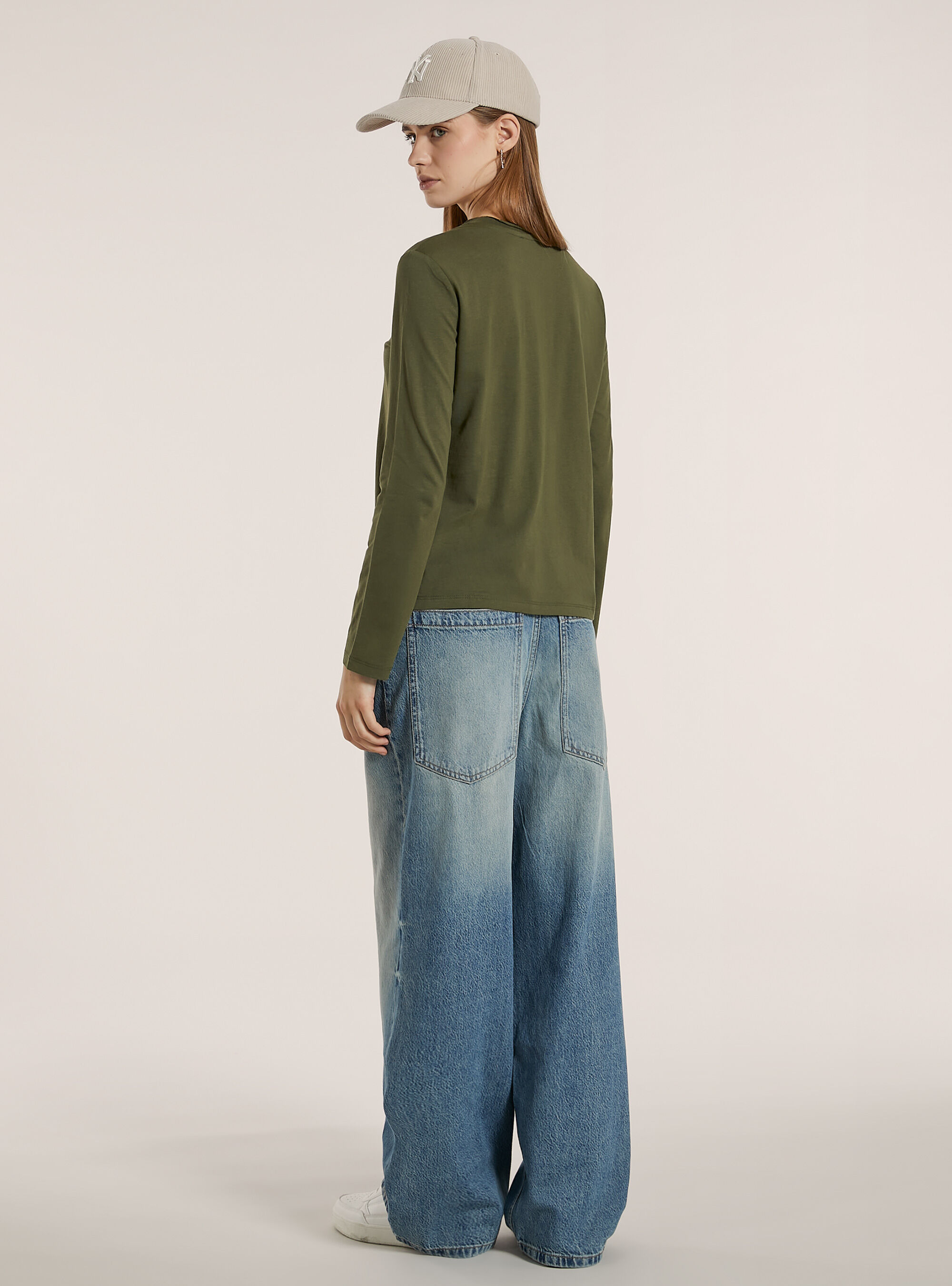 Basic long-sleeved T-shirt, KY1 KAKY DARK