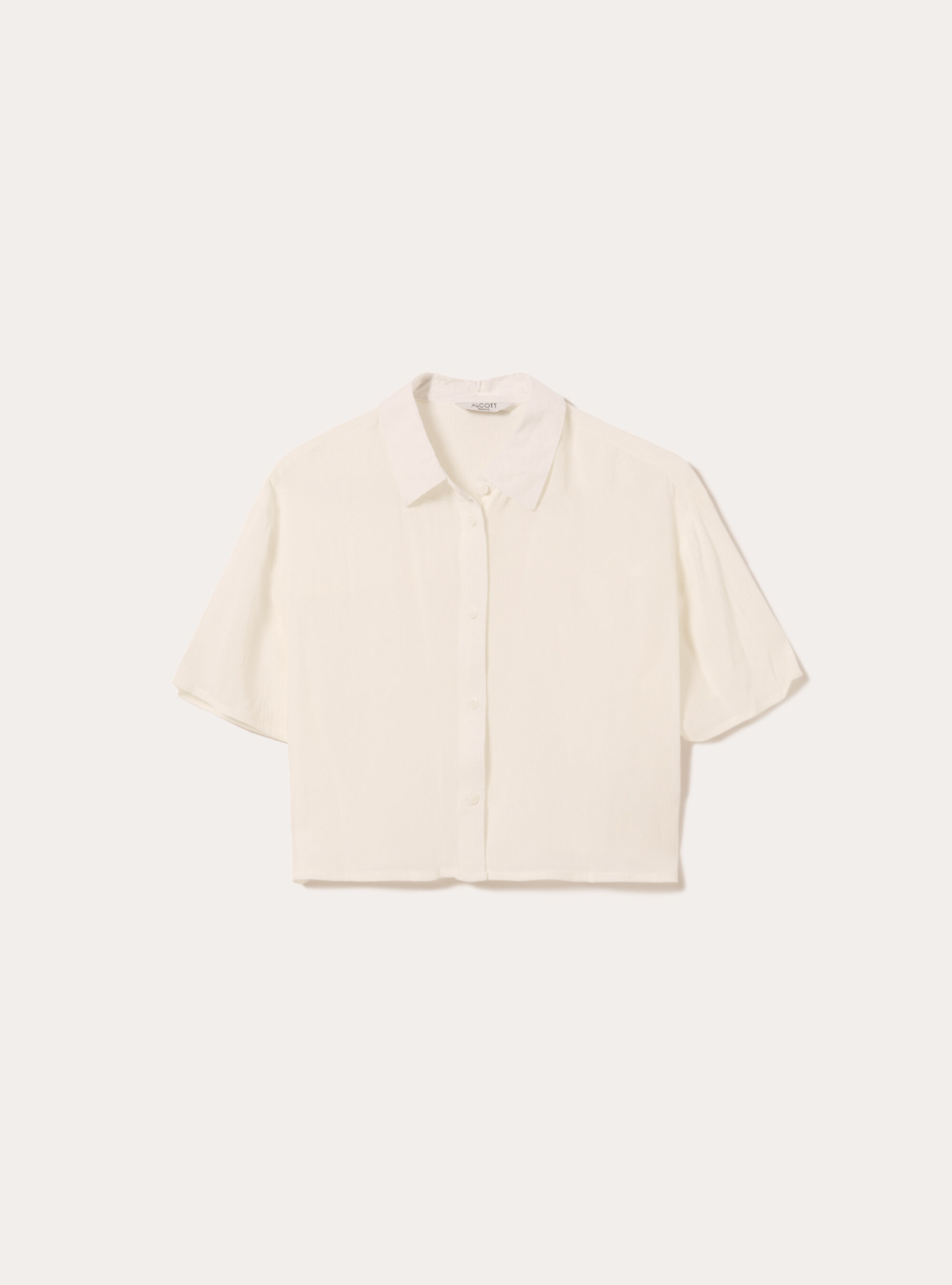 Cropped crepe shirt, WH1 OFF WHITE