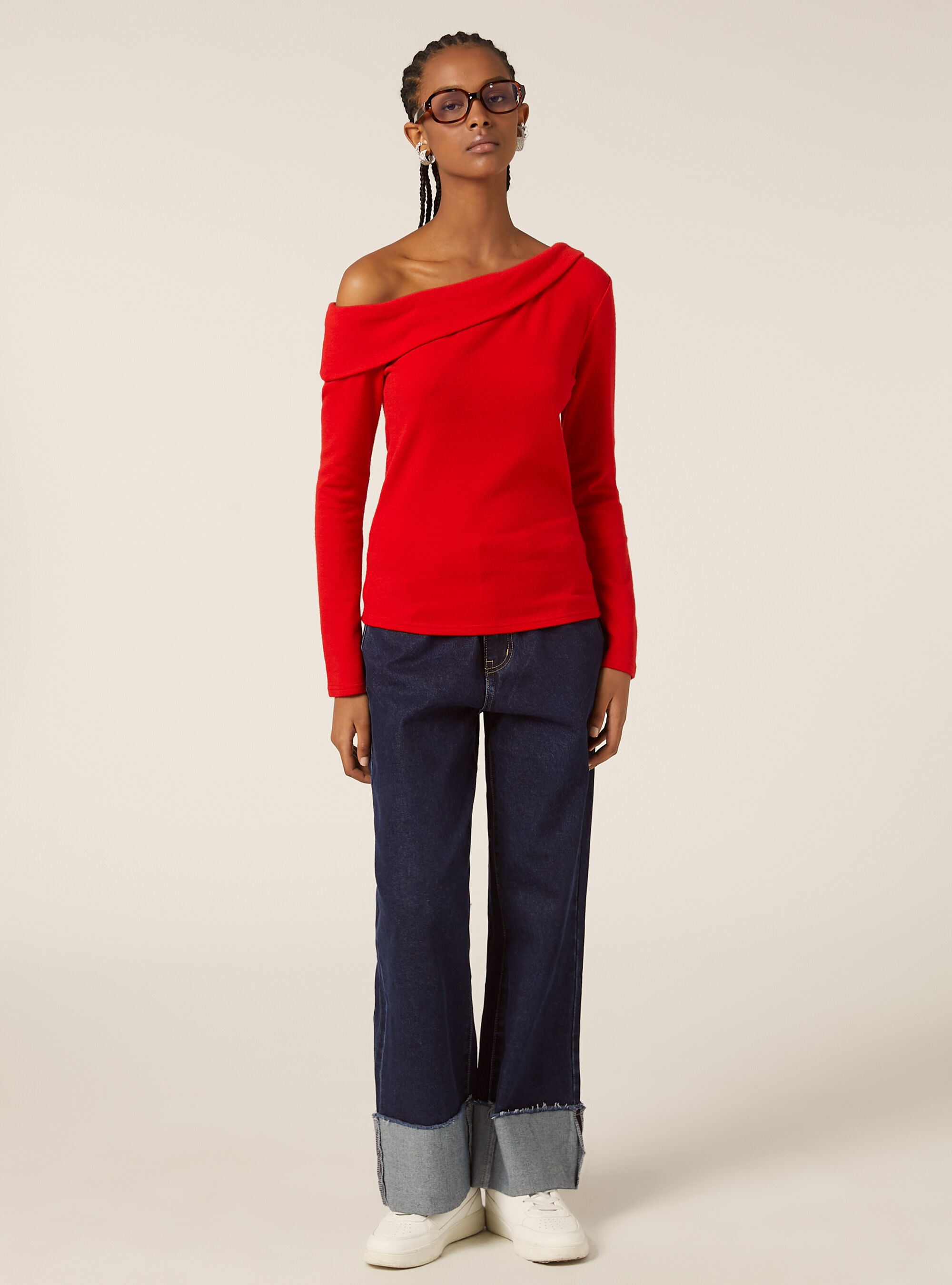 Maglia scollo bardot, BO2 BORDEAUX MEDIUM