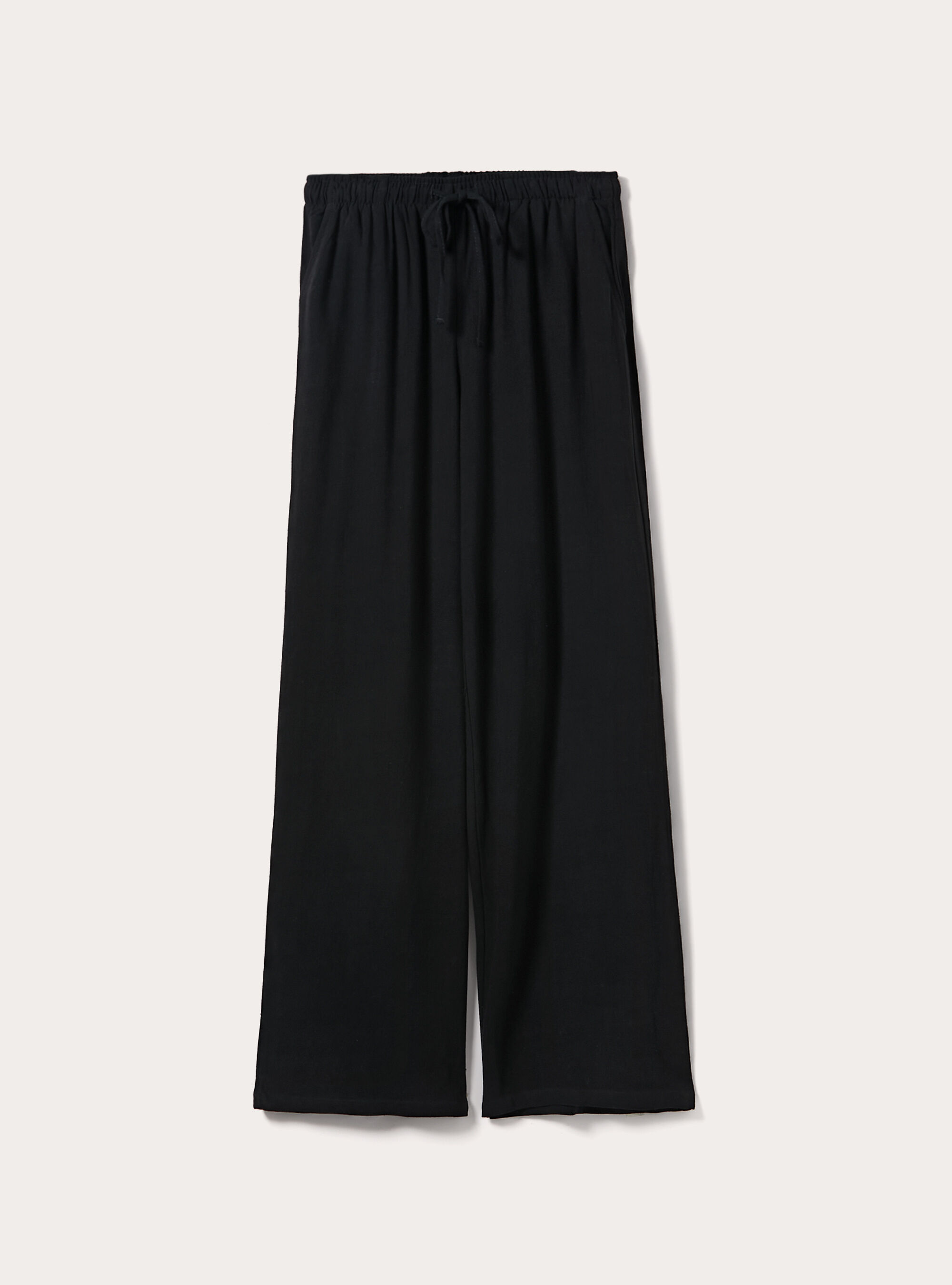 Palazzo trousers in linen blend, BK1 BLACK