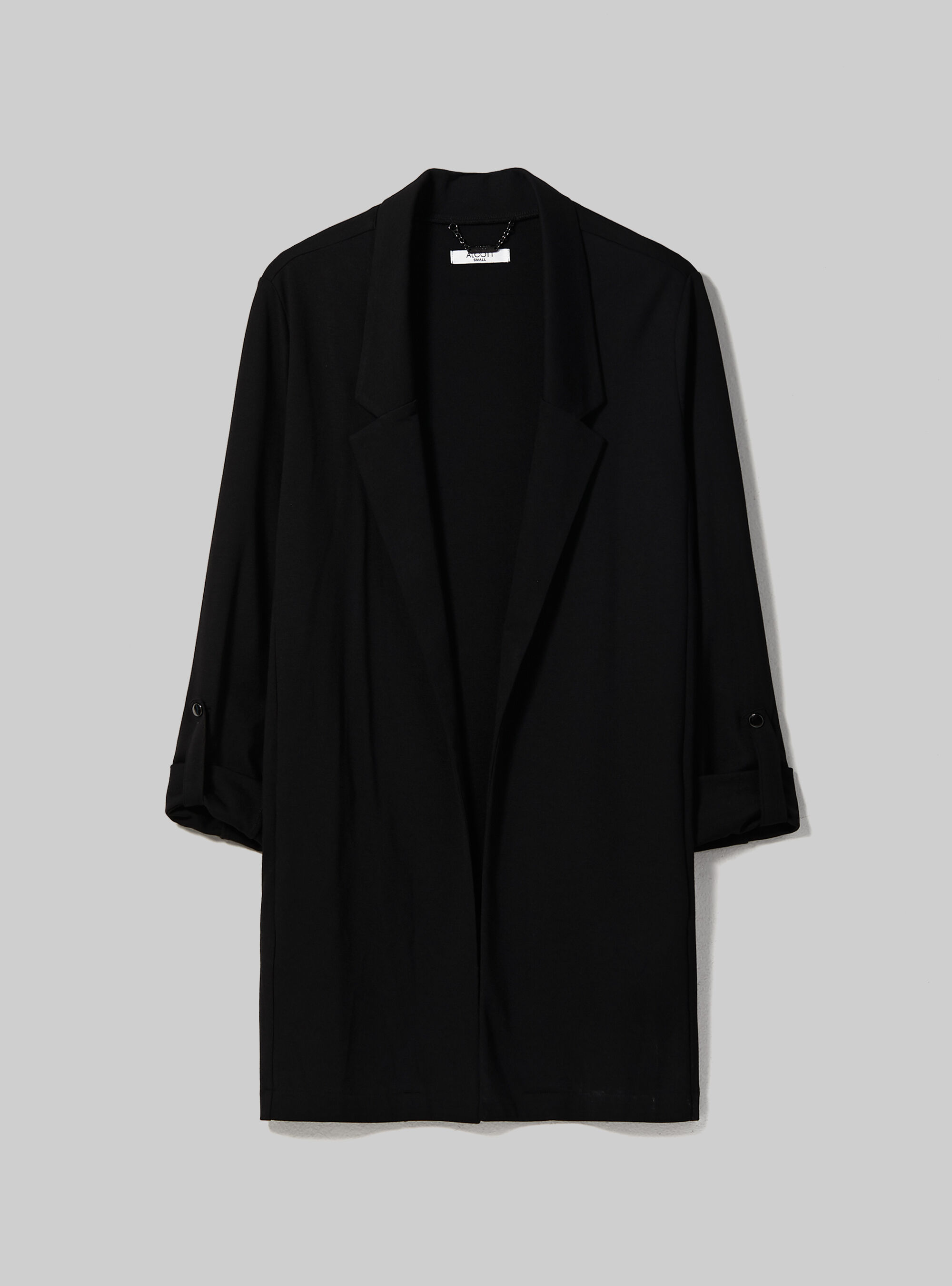 Americana larga lisa, BK1 BLACK