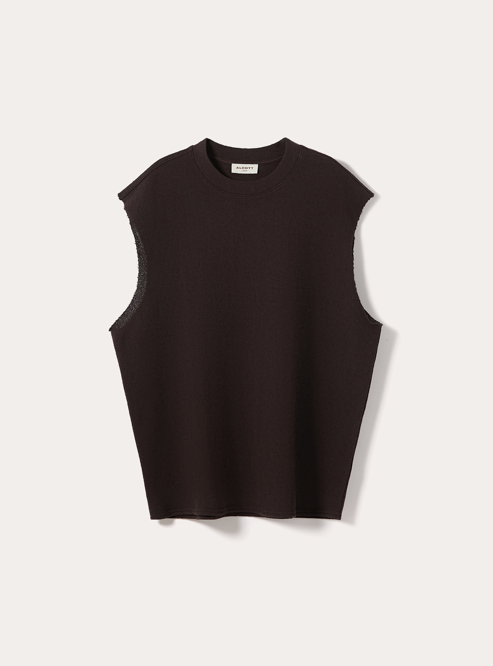 Canotta boxy fit  effetto maglia, BR1 BROWN DARK