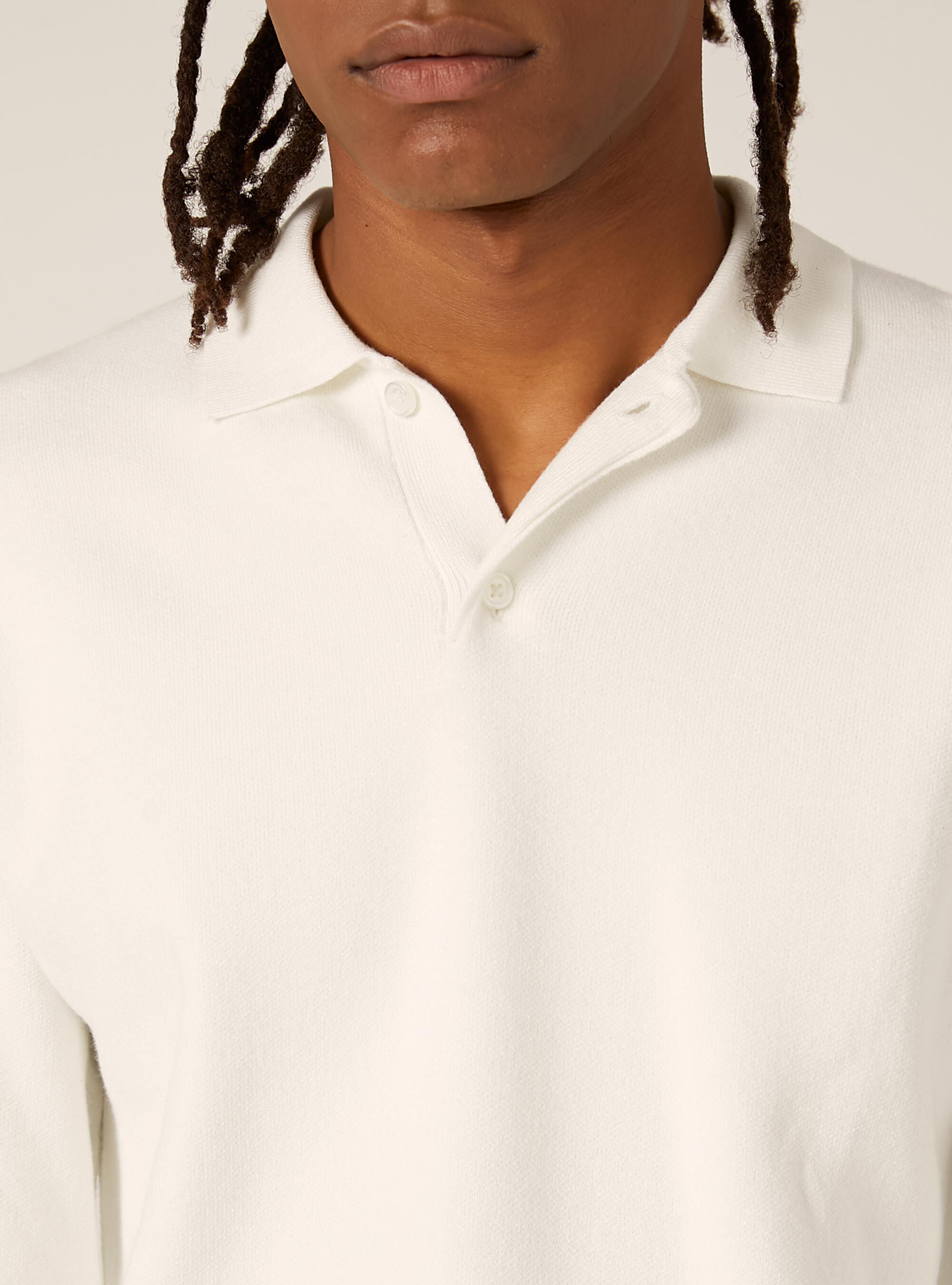 Polohemd aus weichem Strick, WH2 WHITE