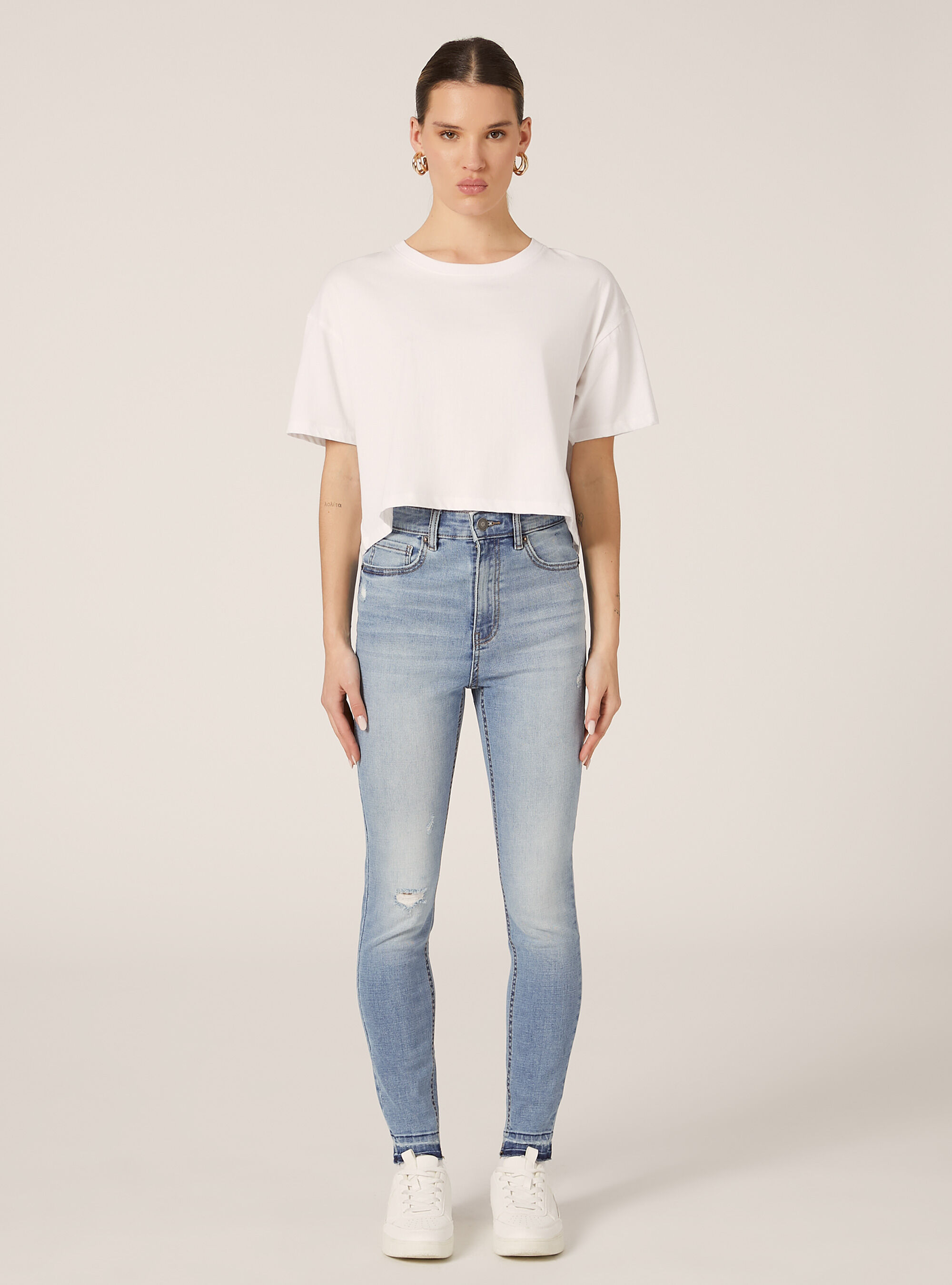 Vaqueros pitillo de cintura muy alta, D006 AZURE