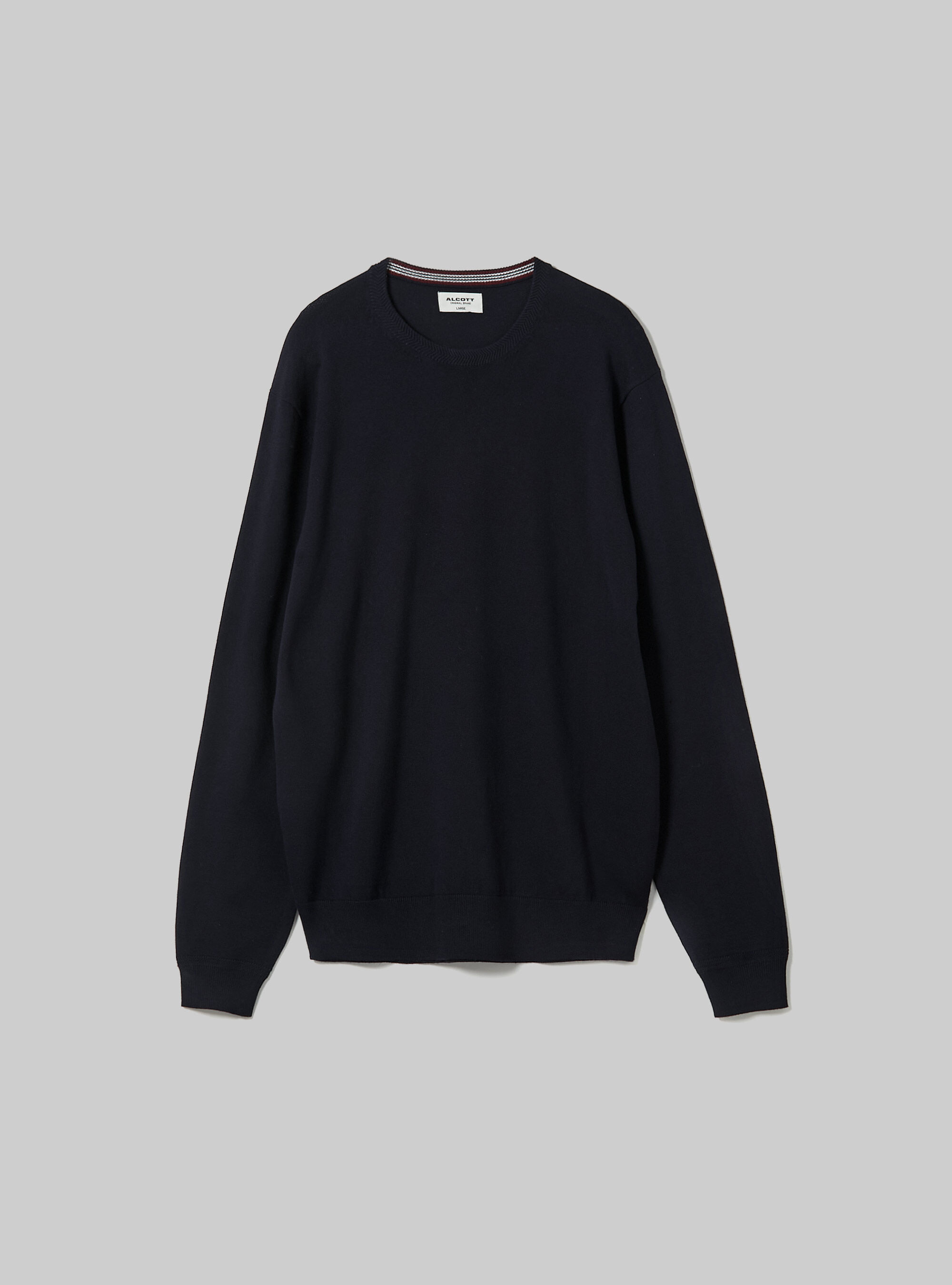 Round-neck pullover made of sustainable viscose Ecovero, NA1 NAVY DARK