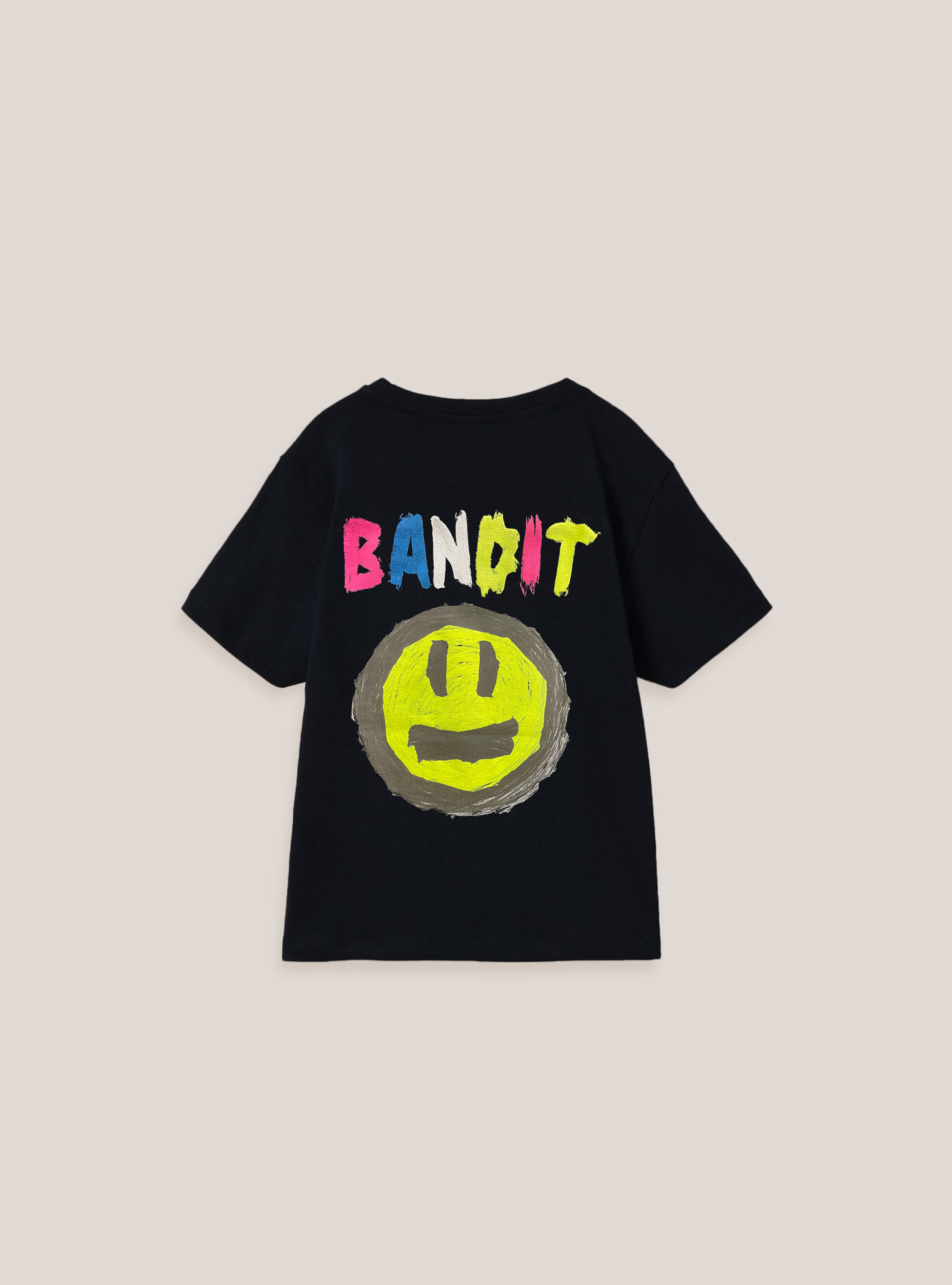 Mini Me T-shirt with Smile collection print, BK1 BLACK