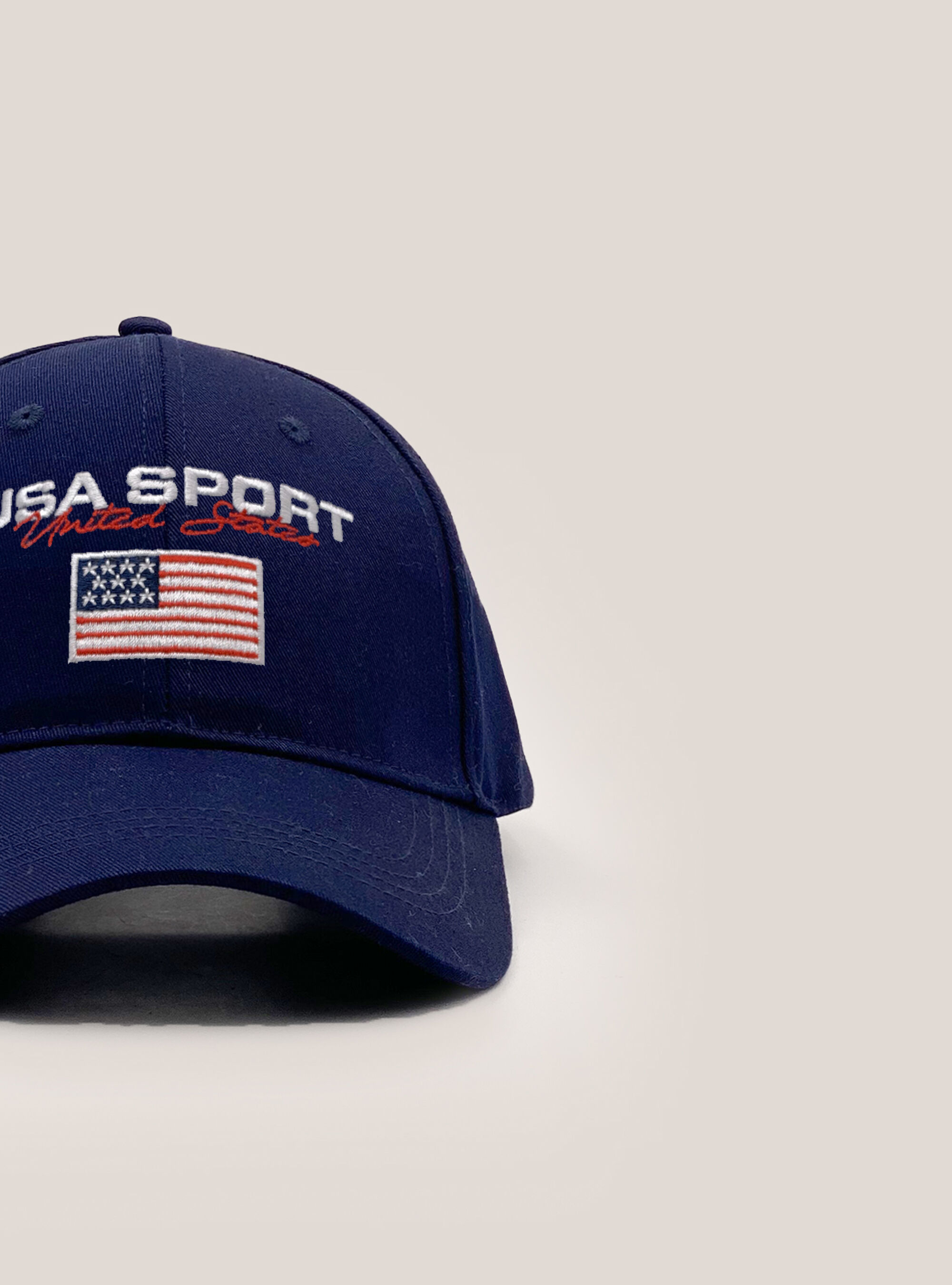 Chapeau avec broderie et patch USA, C218 BLUE NAVY