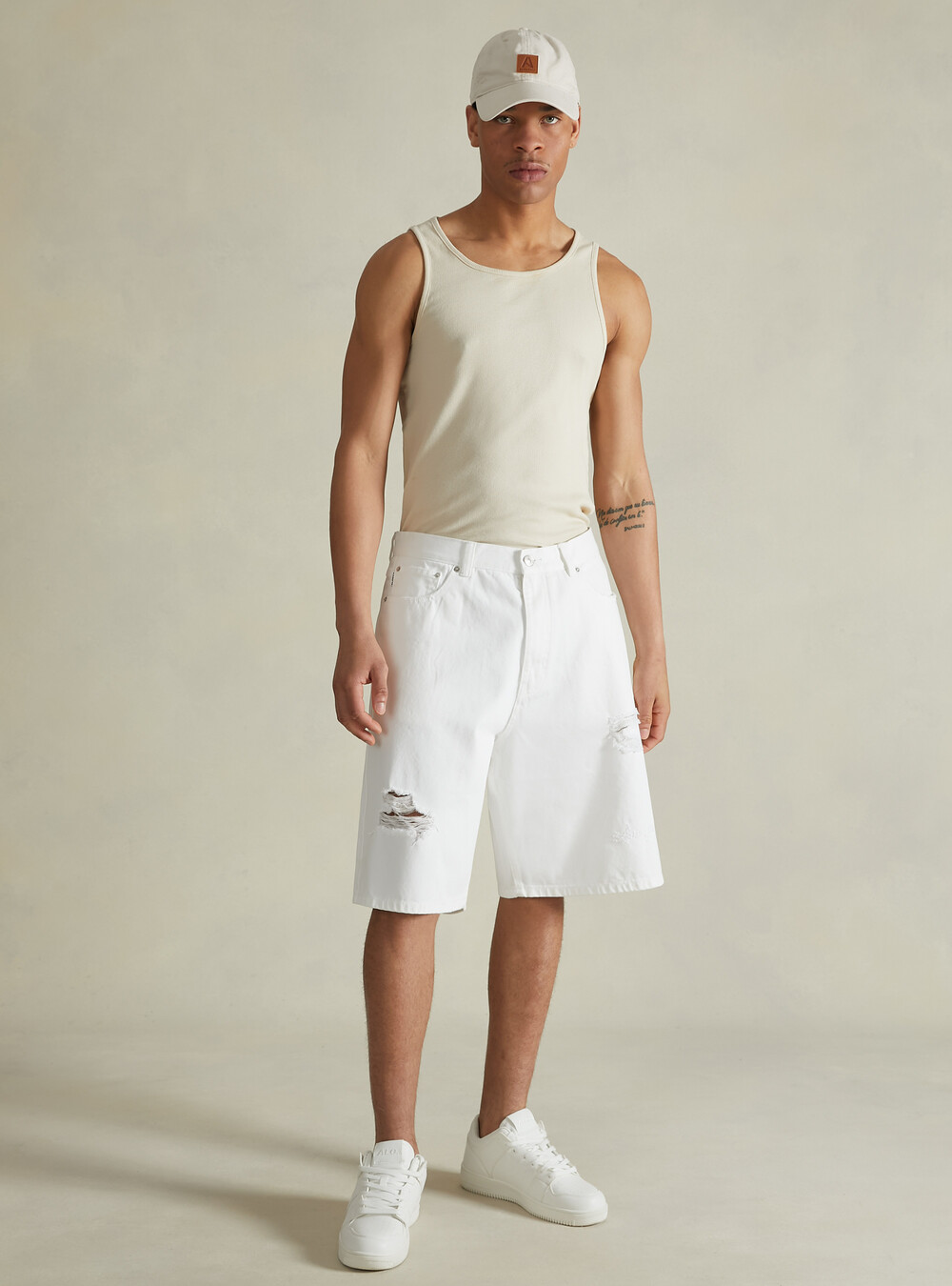 Loose Fit Denim Bermuda Shorts - Main Image