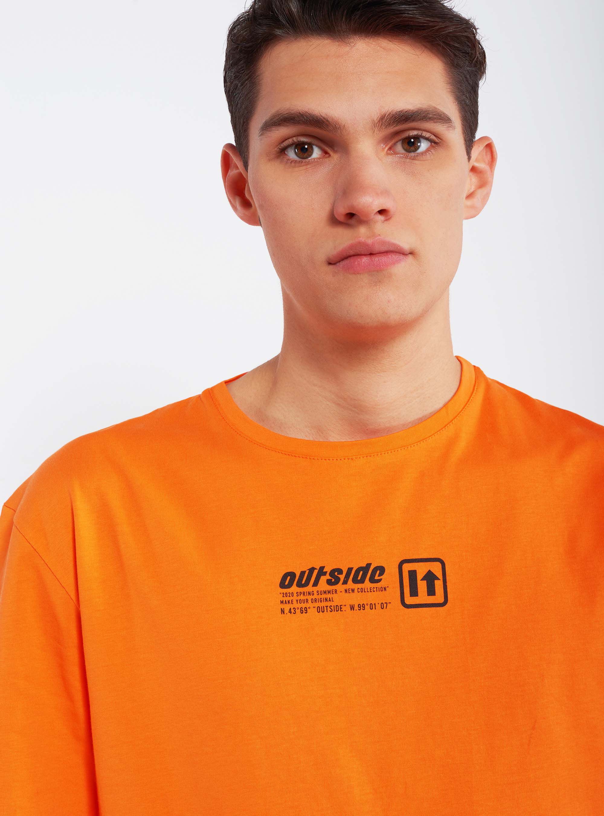 Maglietta con tasca trasparente, C3371 ORANGE