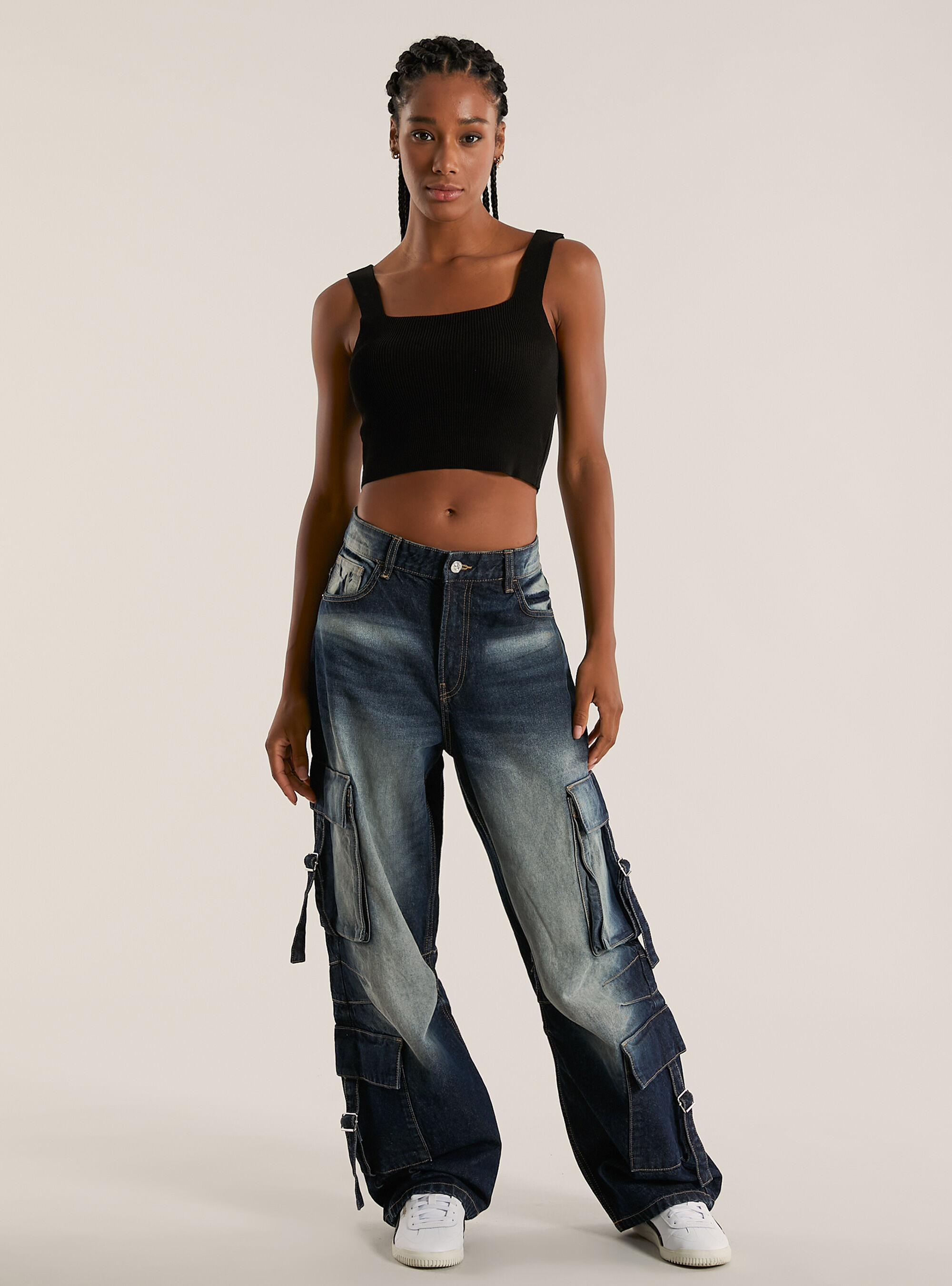 Gestricktes Tank-Top, BK1 BLACK