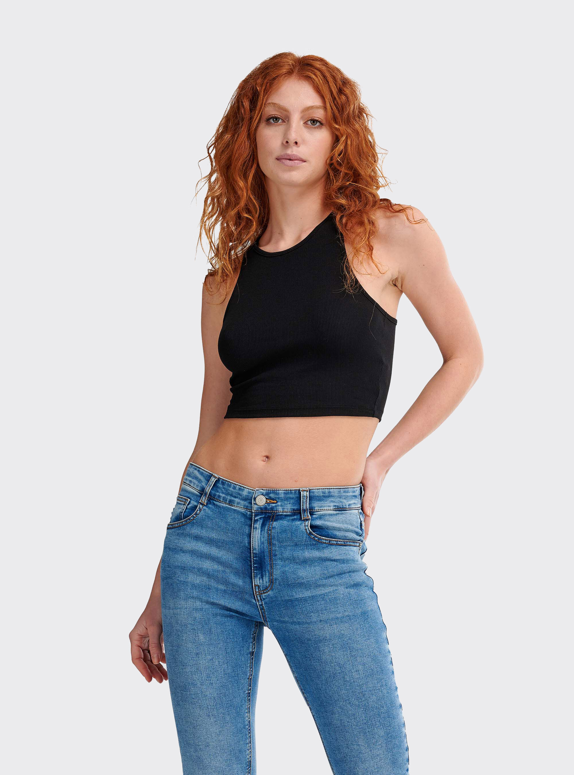Maglietta scollo top americana