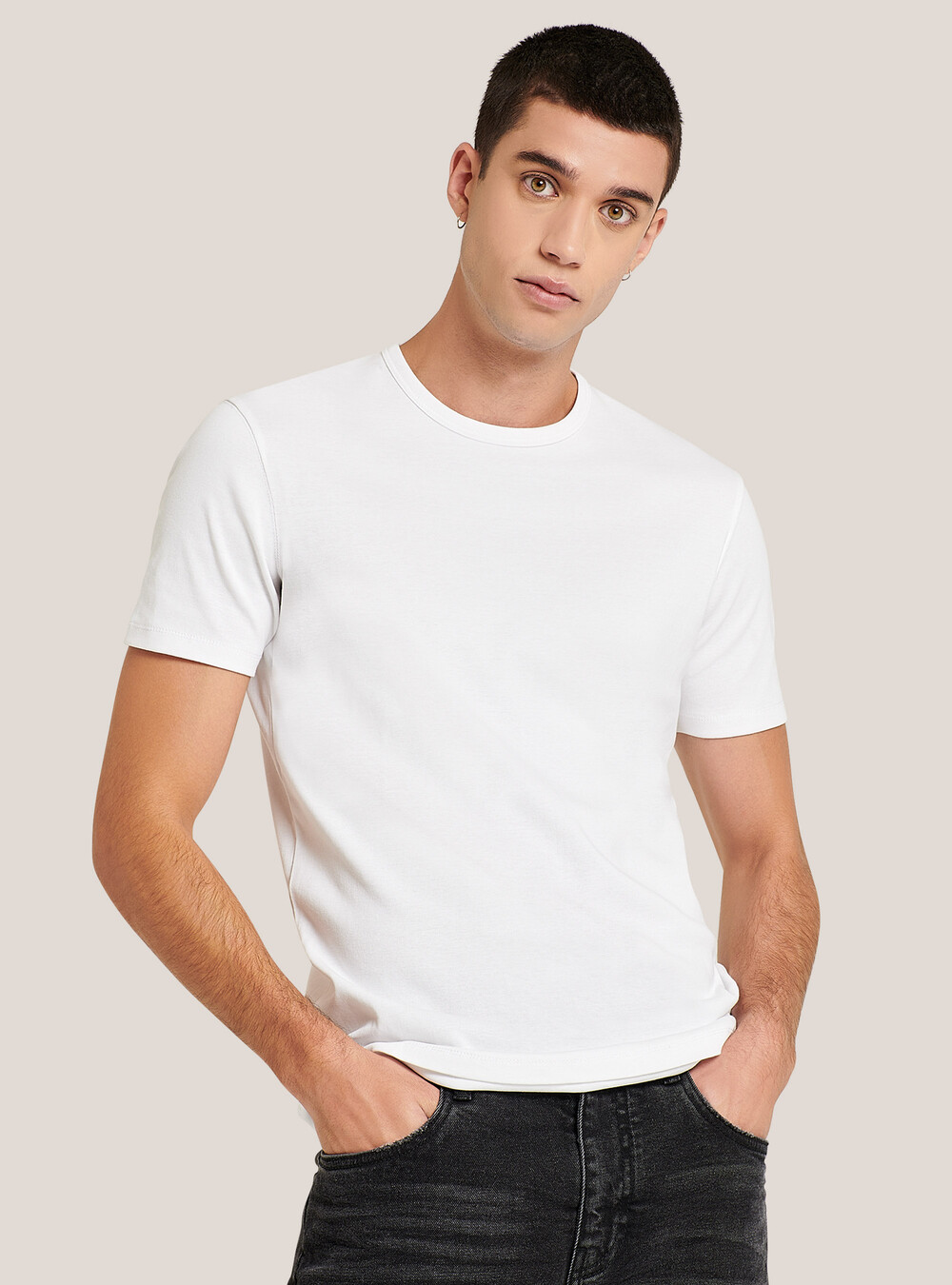Only T-Shirt basic a tinta unita White da Donna Only T-Shirt basic a tinta unita White da Donna