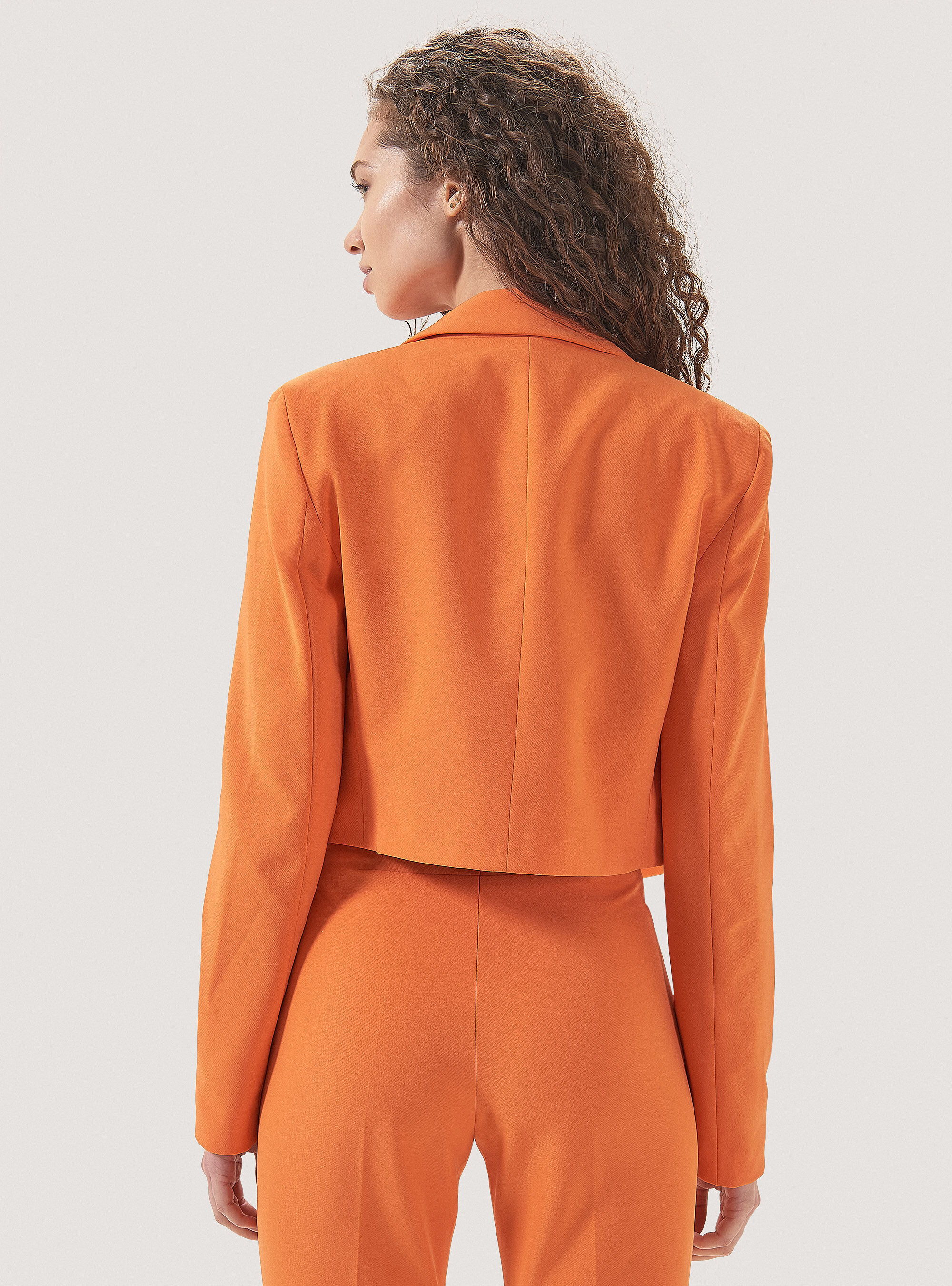 Plain colour cropped blazer, C330 ORANGE