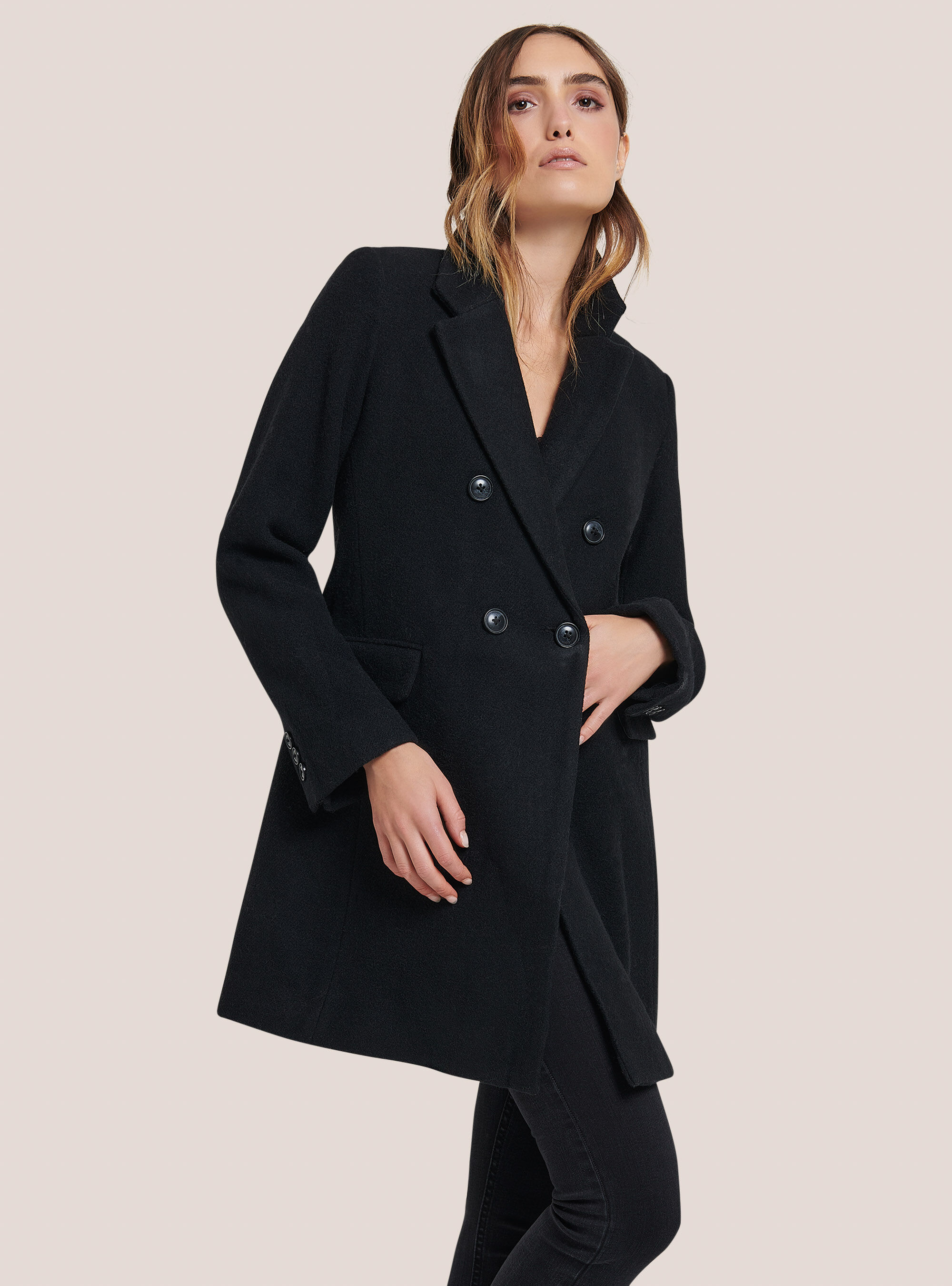Cappotto donna lana nero sale