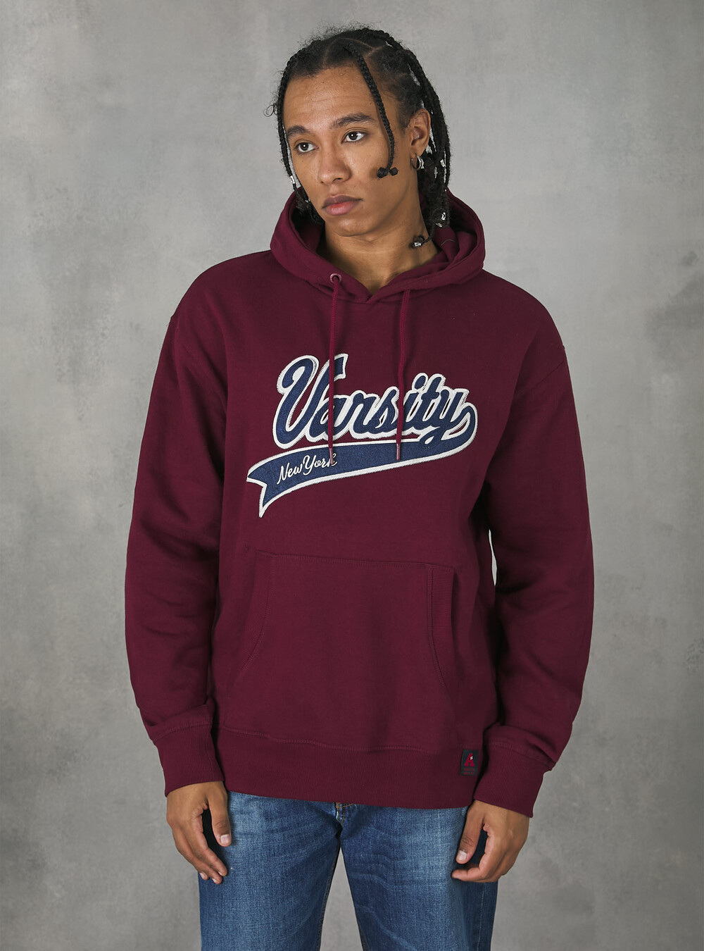 Felpa Da Uomo Senza Cappuccio, Basic College Pullover Con Stampa - Foto 9