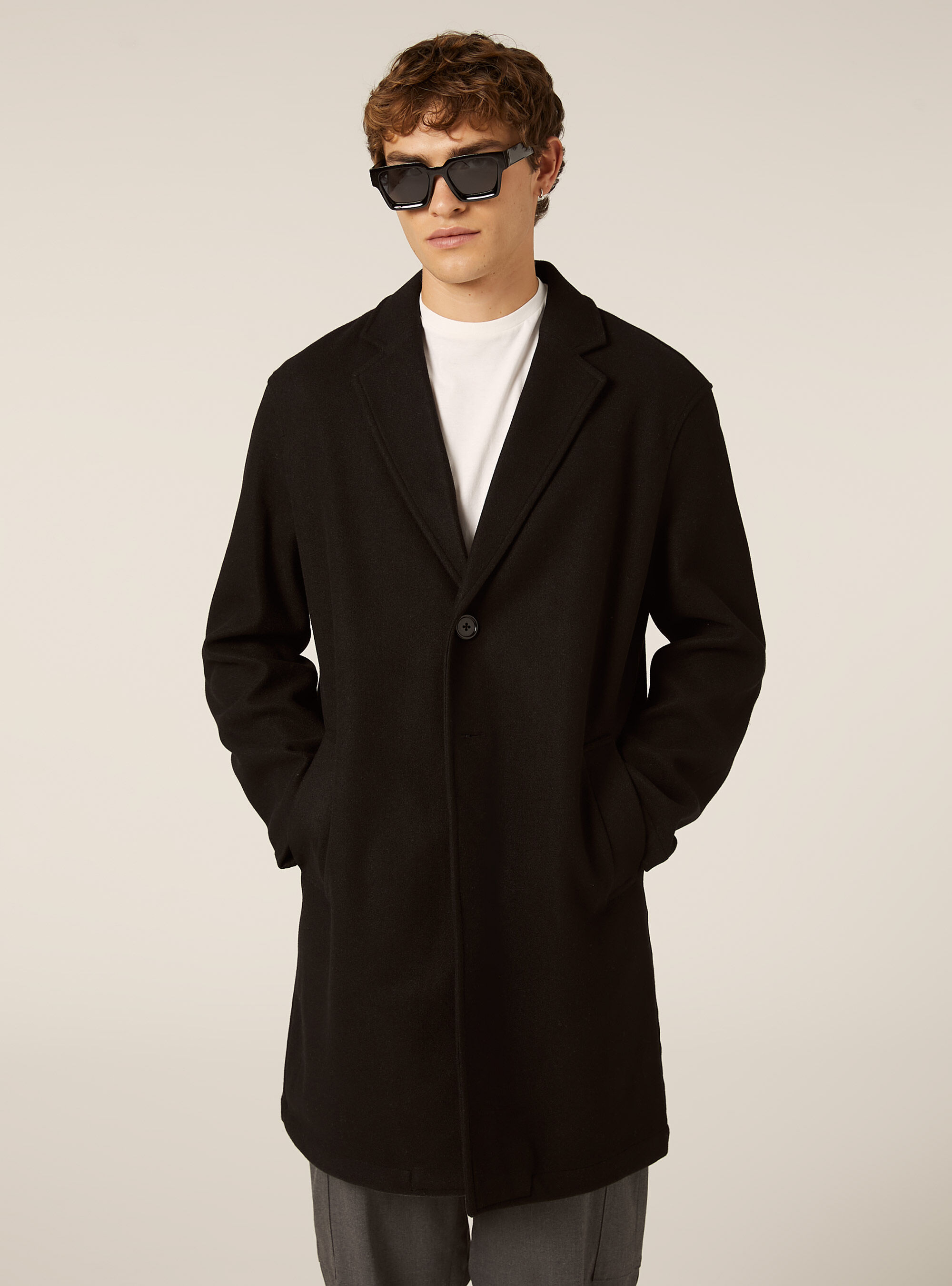 Cappotto sfoderato monopetto