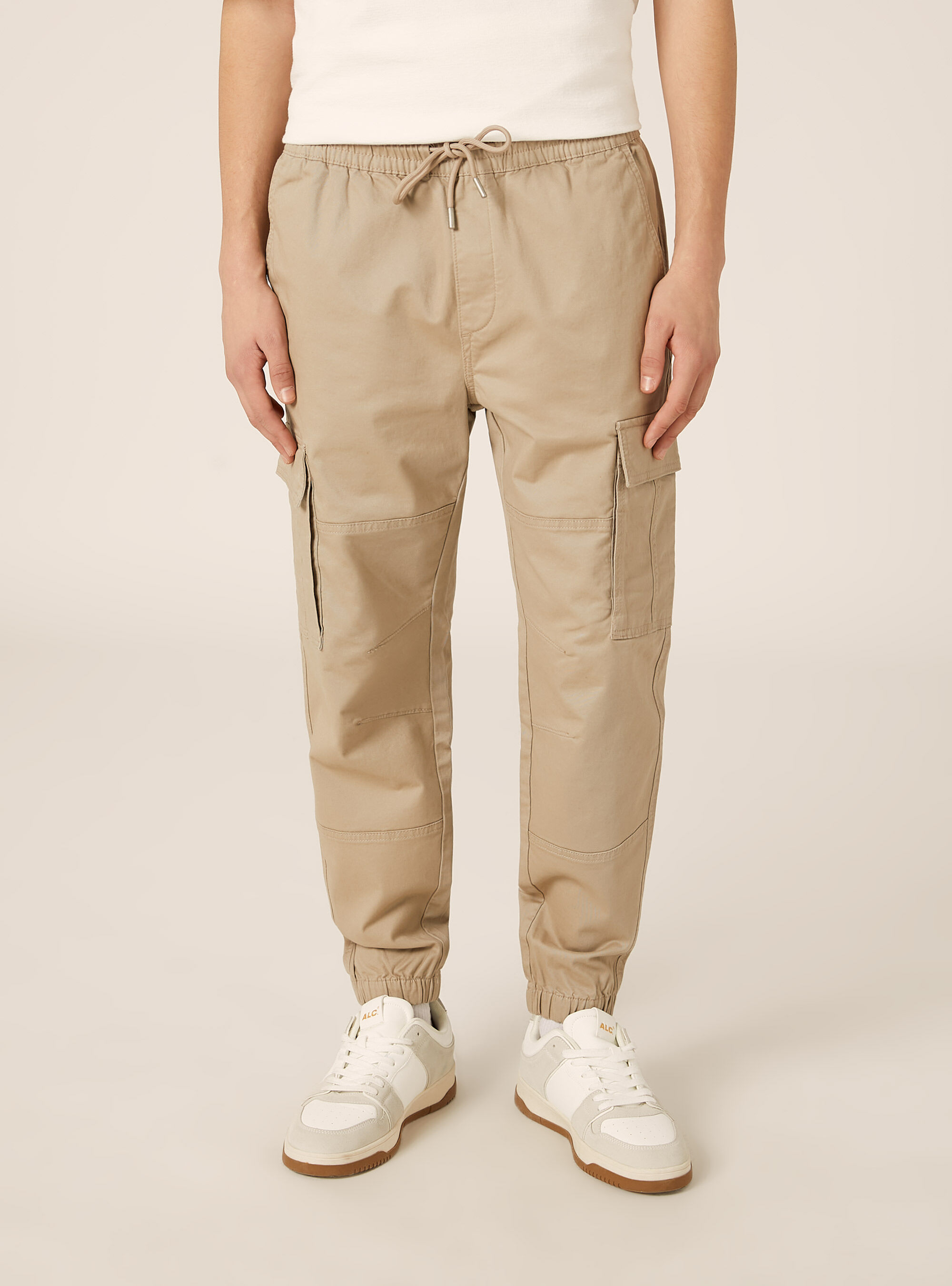 Jogger in twill stretch con tasconi