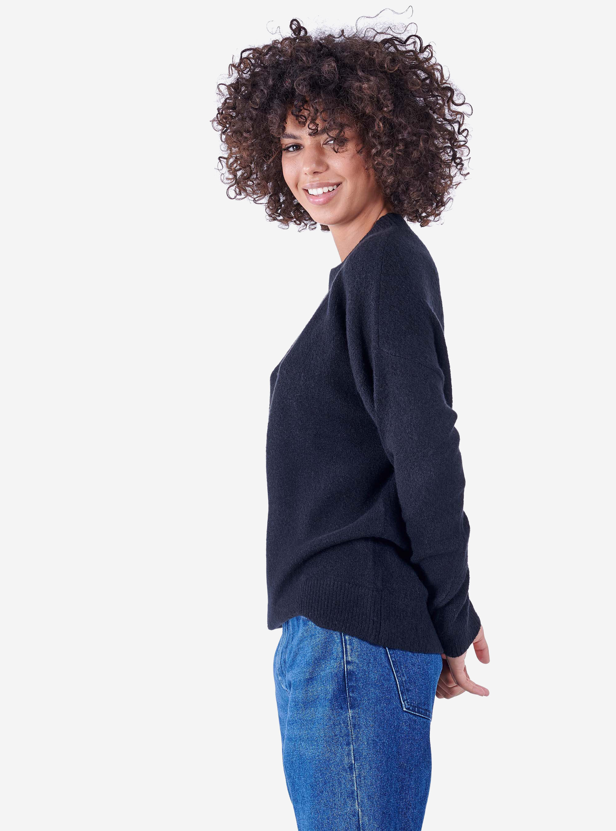 CREWNECK SWEATER, BLACK