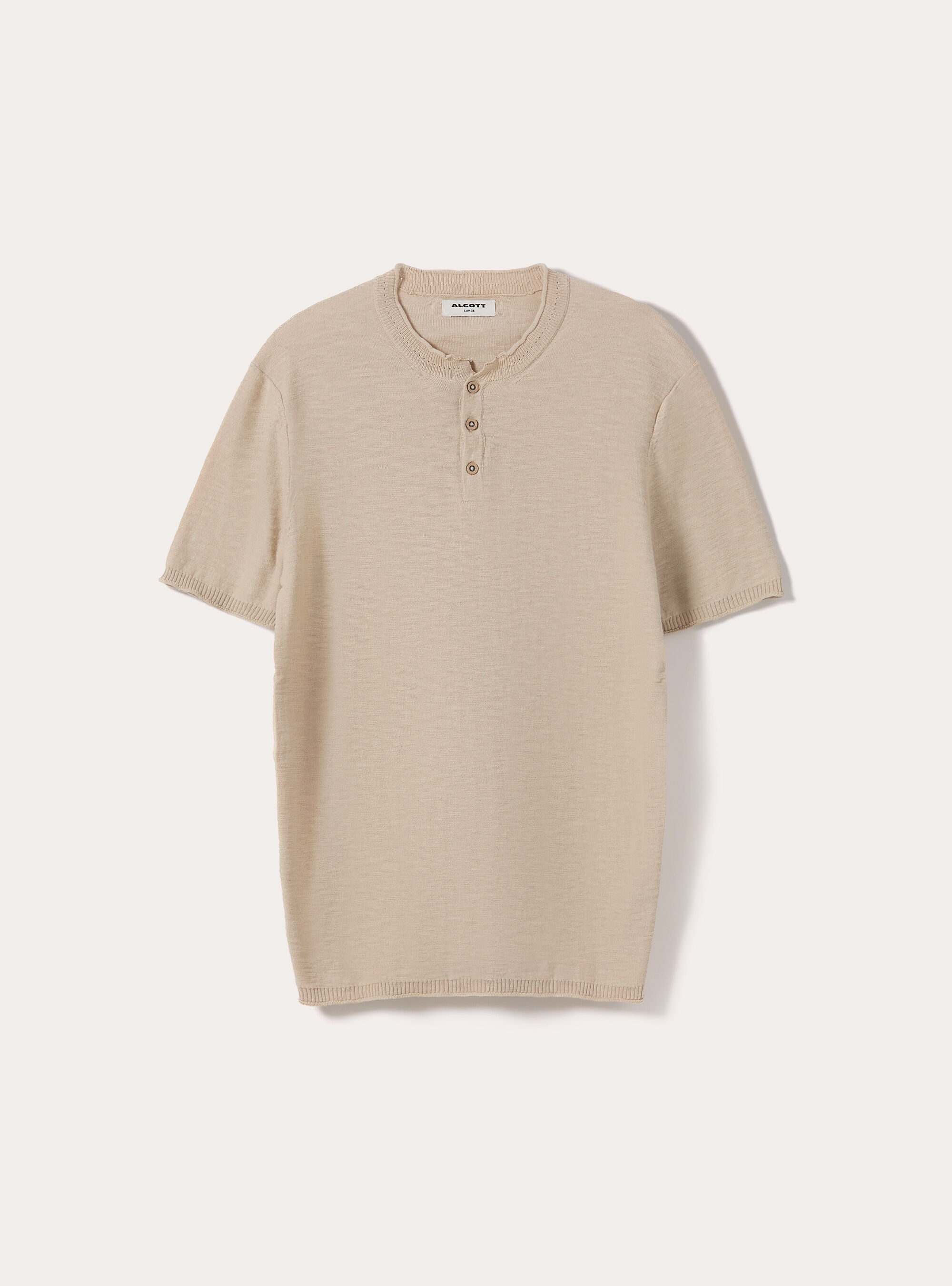 Pullover leggero con collo serafino, BEIGE MEDIO