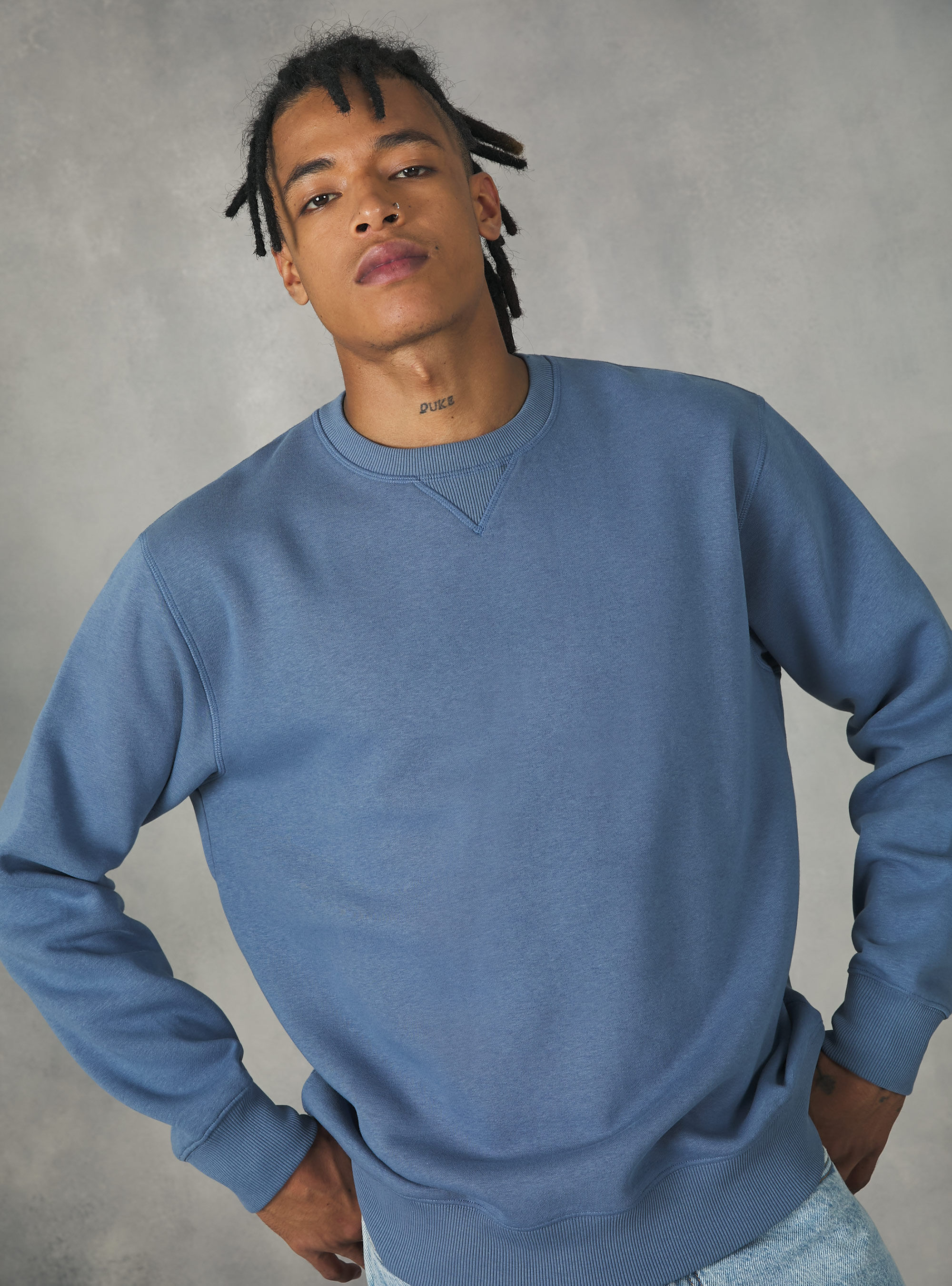 Plain coloured crew neck sweatshirt