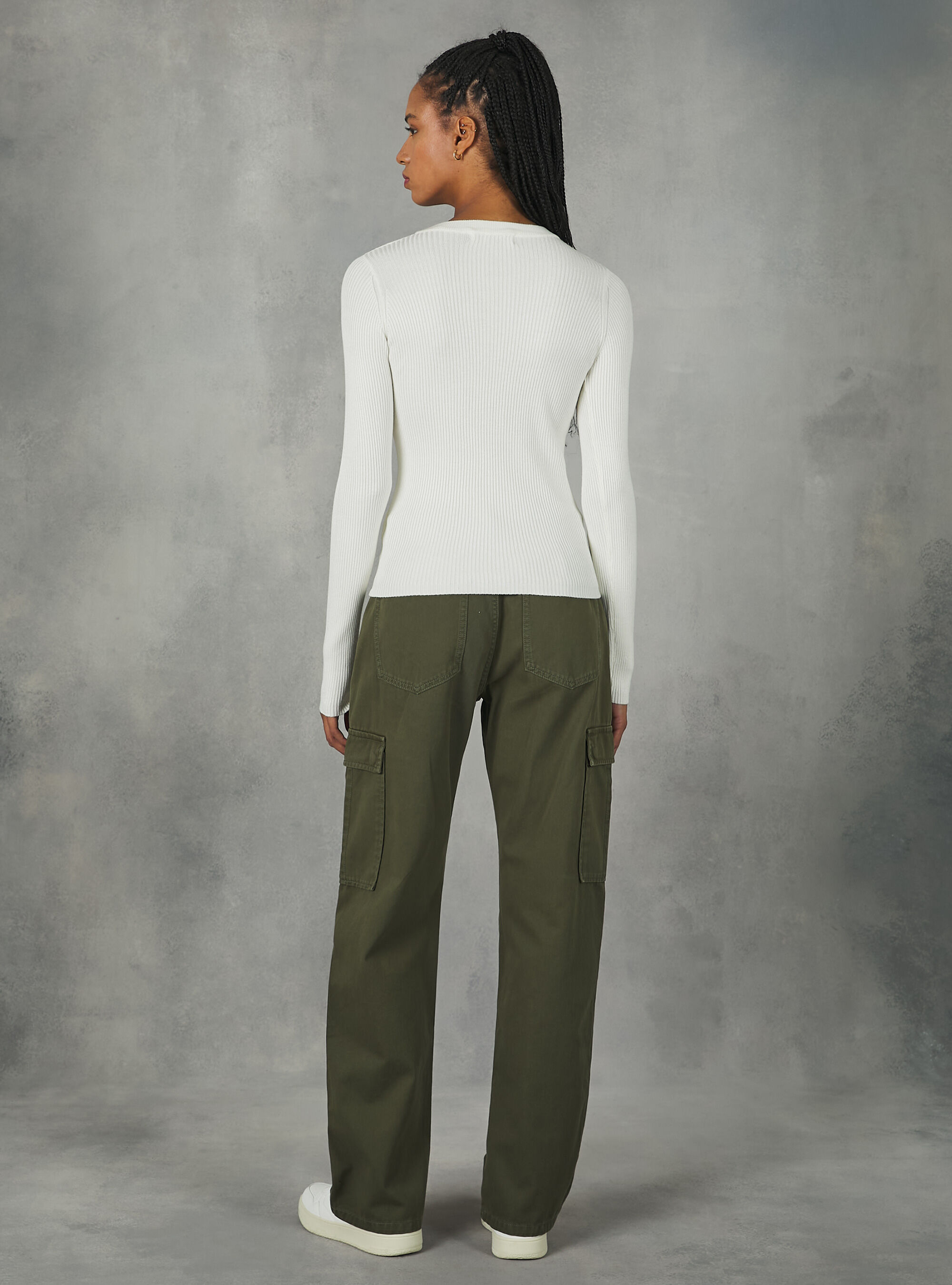 Pullover with V motif, WH1 OFF WHITE