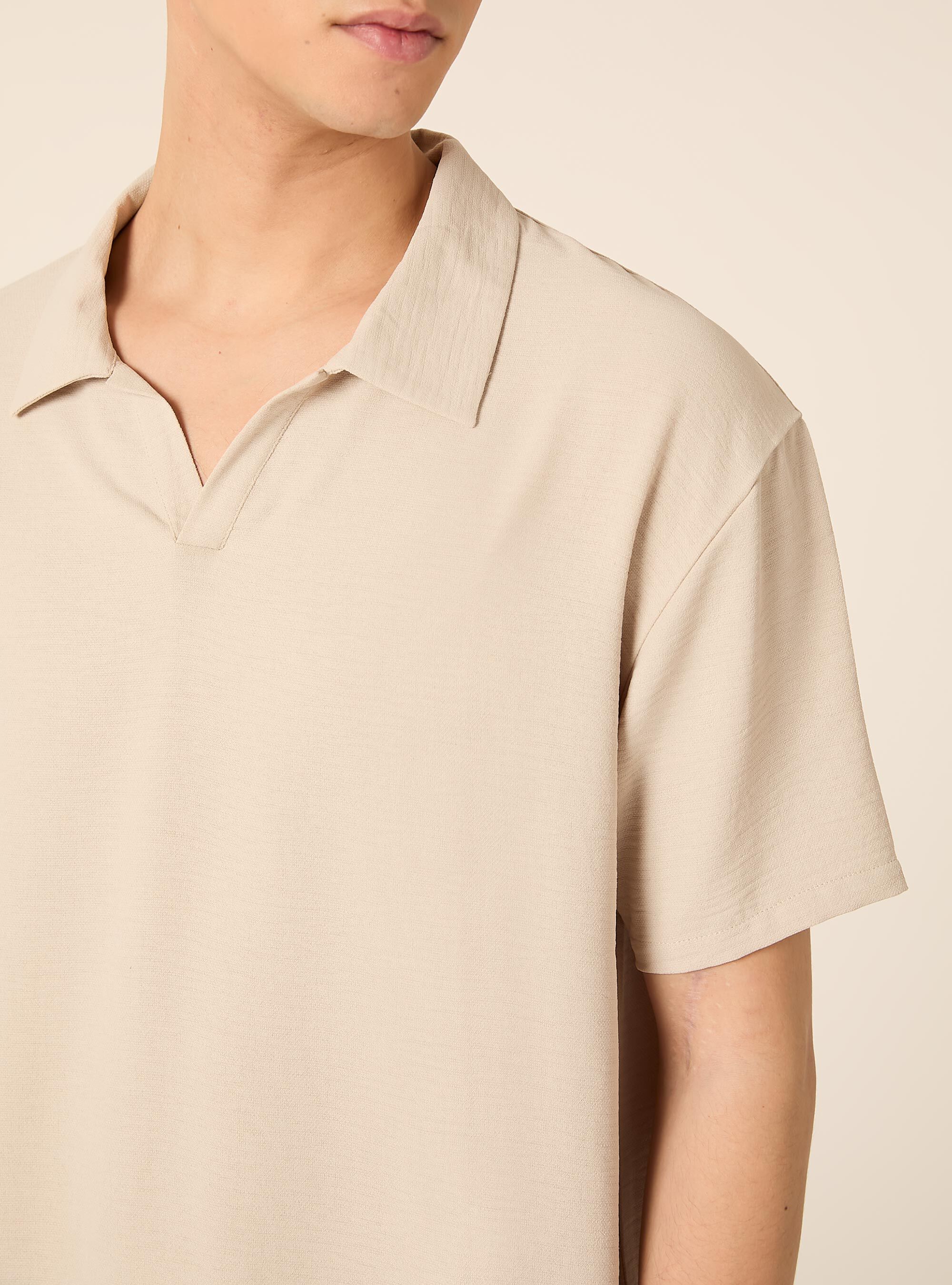 Polo basica in crepe, BG2 BEIGE MEDIUM