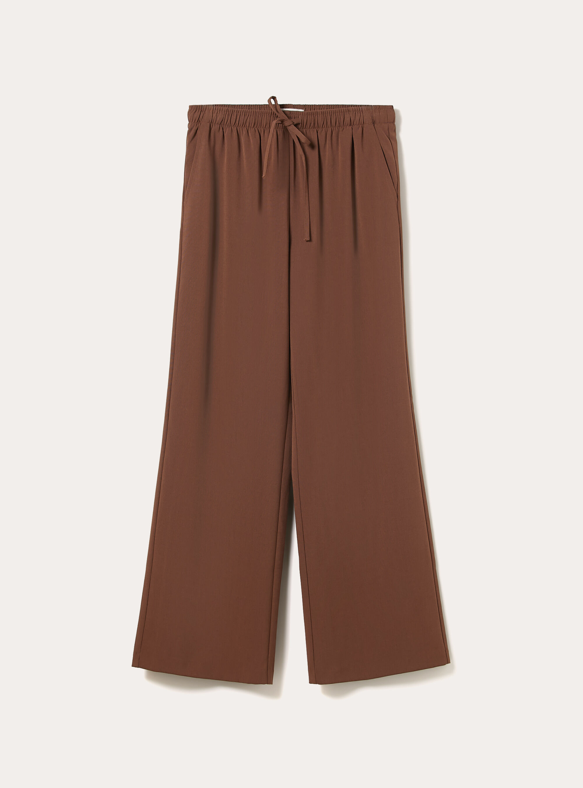 Pantaloni a gamba larga con coulisse, BR2 BROWN MEDIUM