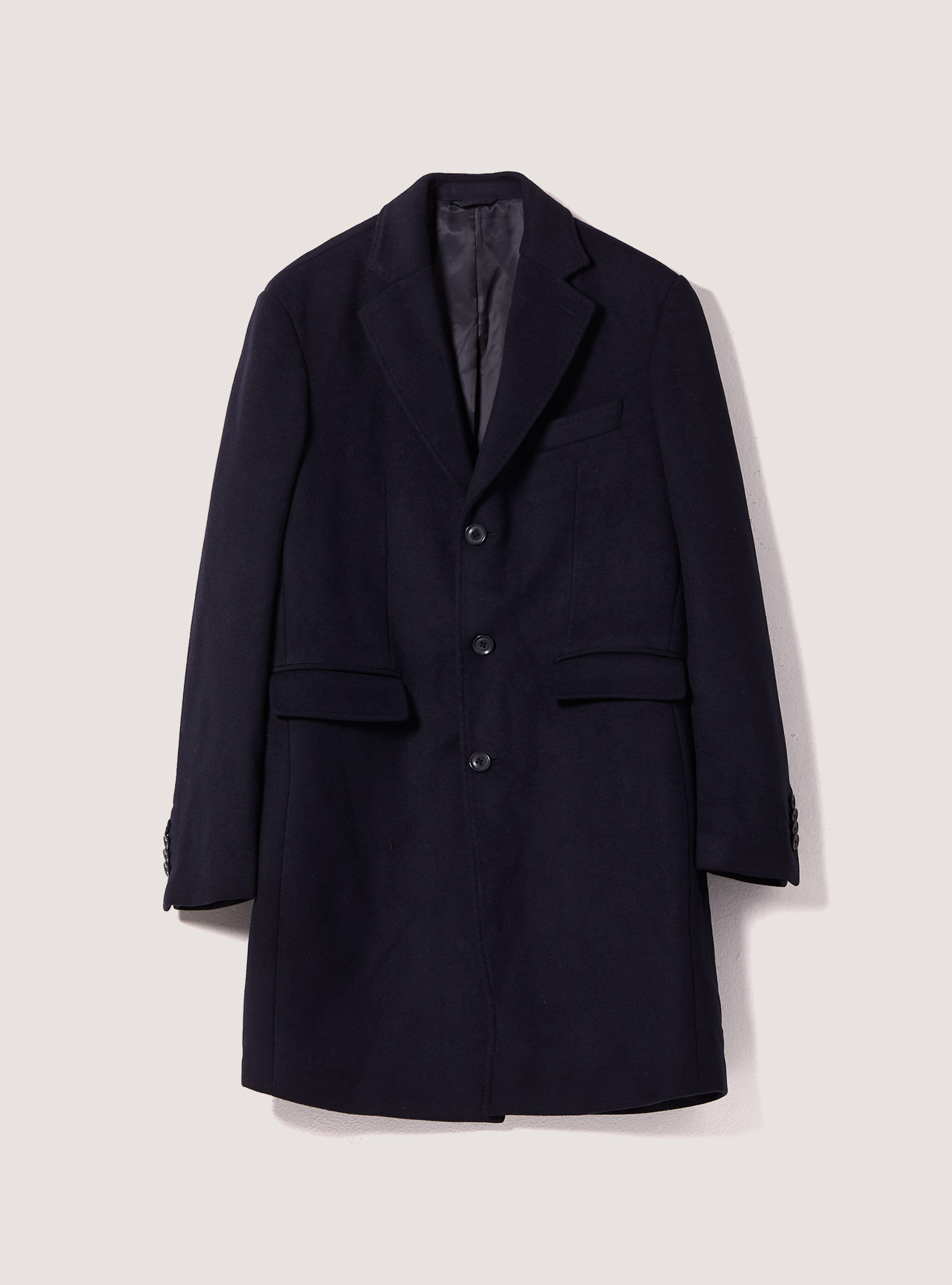 Cappotto monopetto in misto lana, NA1 NAVY DARK