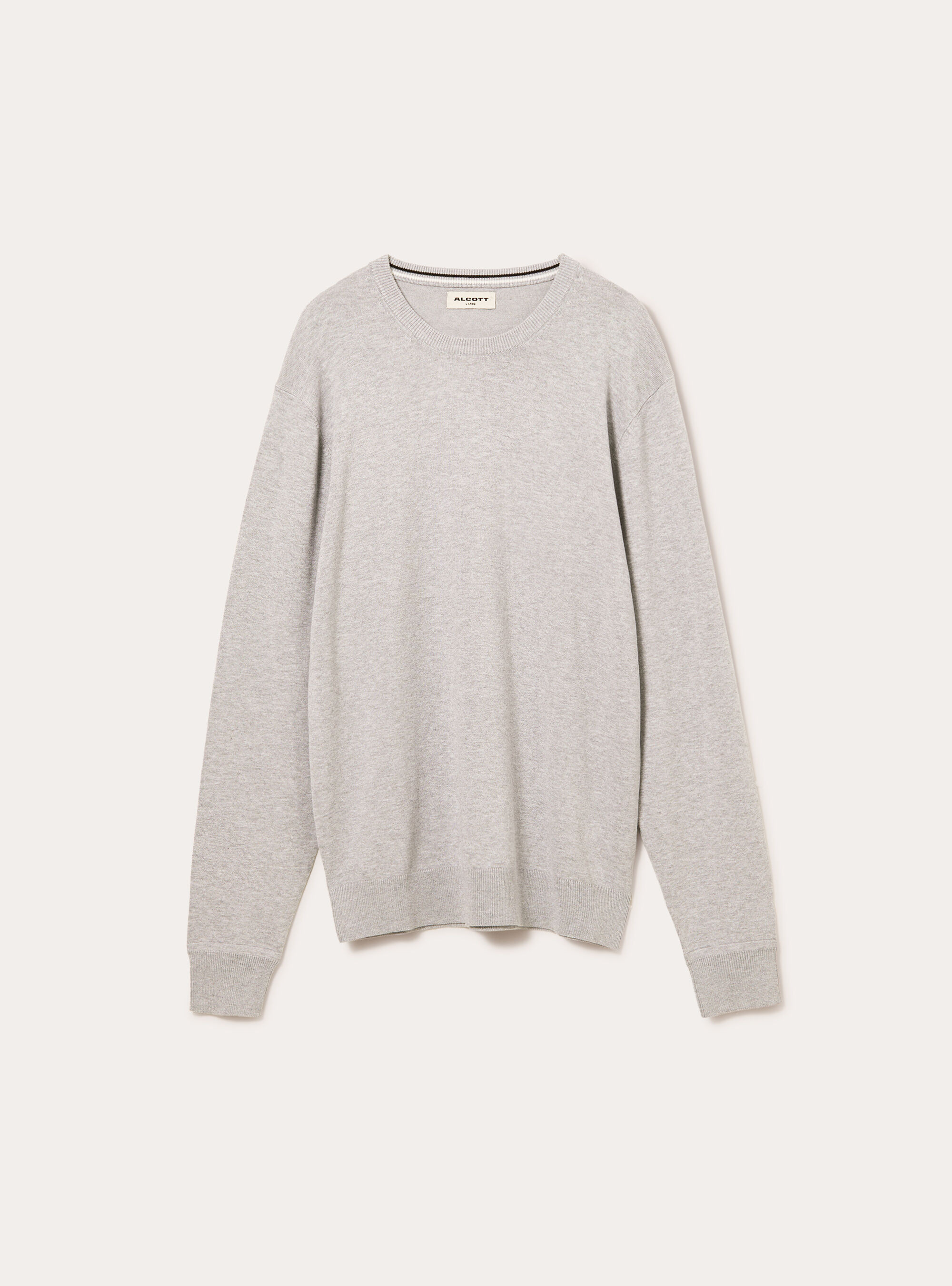 Jersey de cuello redondo de viscosa Ecovero, MGY2 GREY MEL MEDIUM