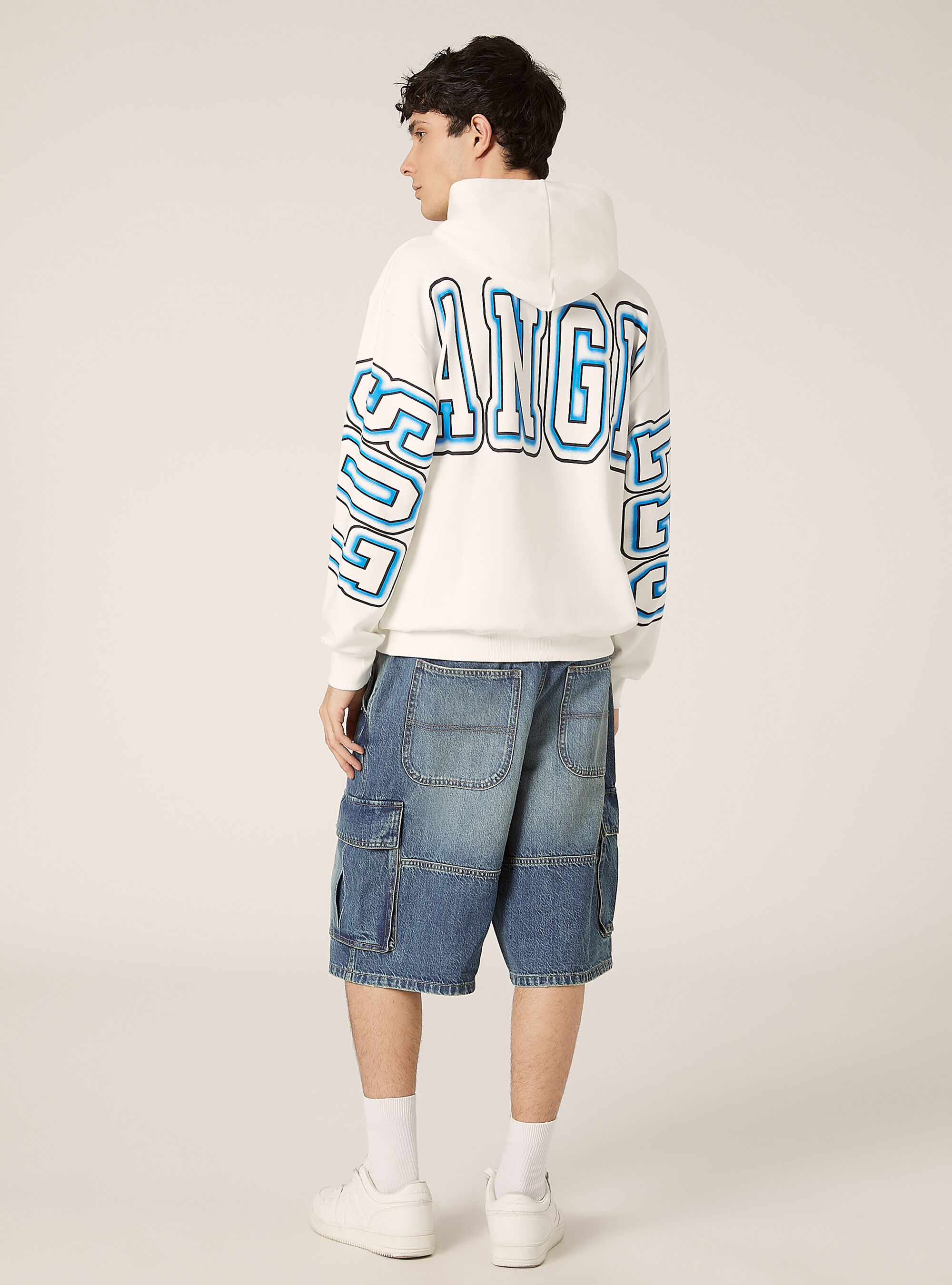 Sweat &agrave; capuche avec impression, WH2 WHITE