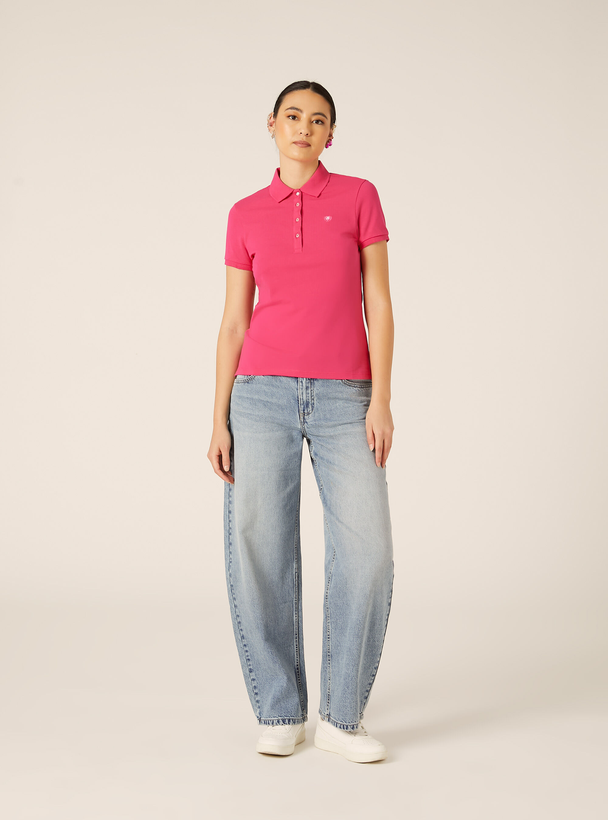 Polo Slim Fit avec Logo Brod&eacute;