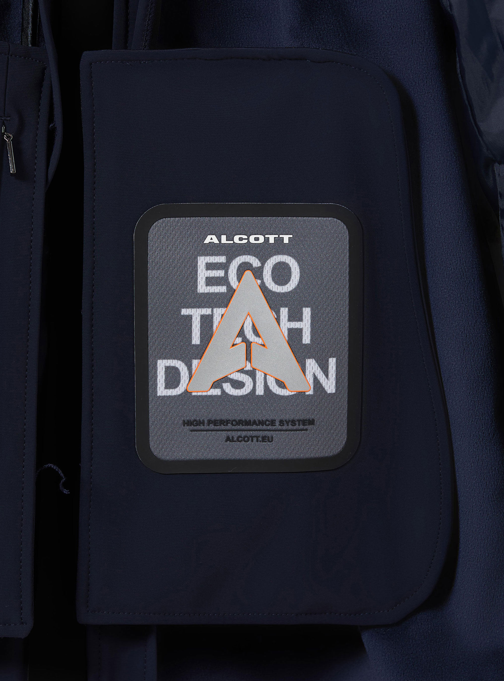 Technical softshell hooded parka with zip, NA1 NAVY DARK