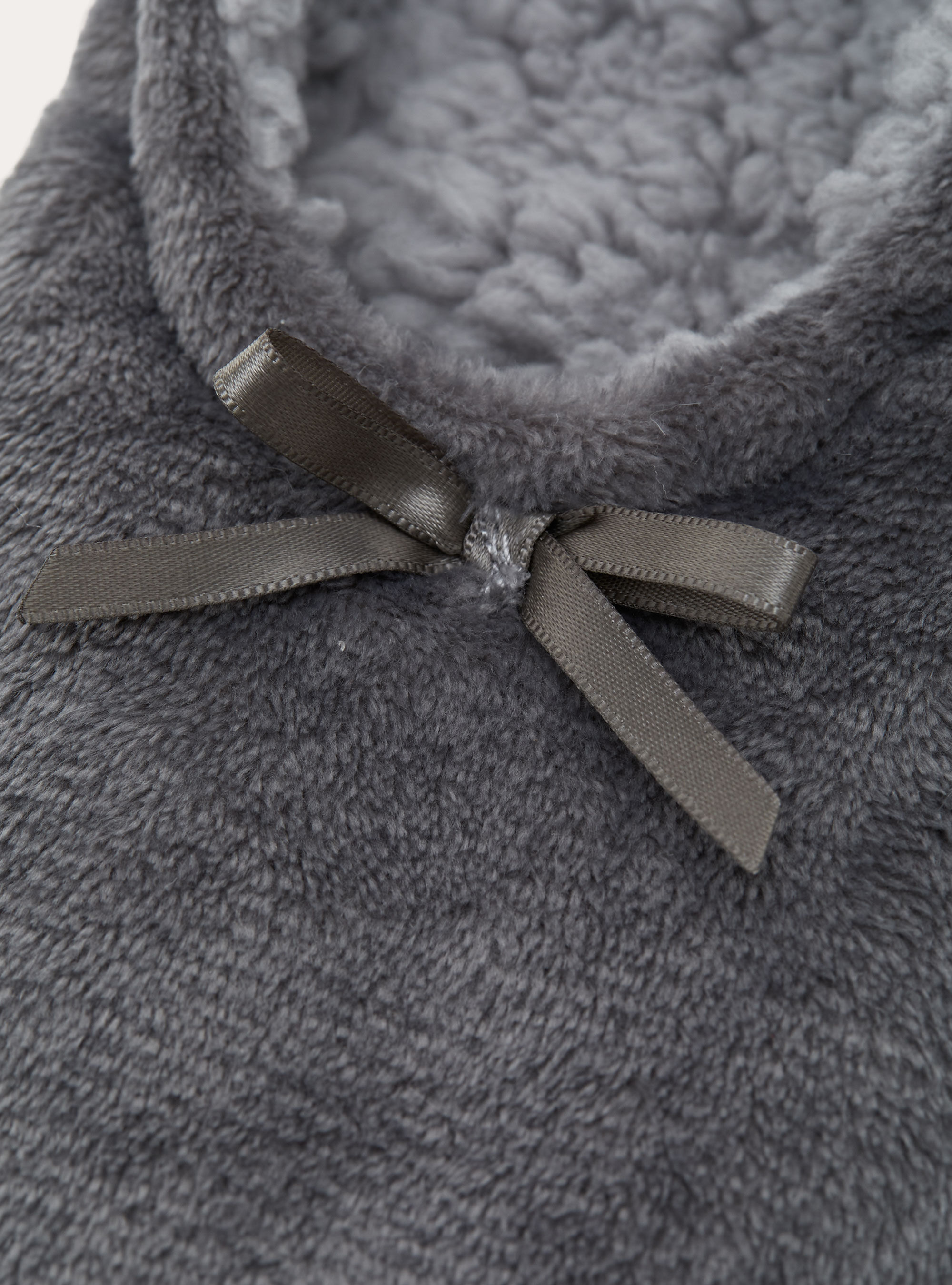 Faux fur sock slippers, GY2 GREY MEDIUM