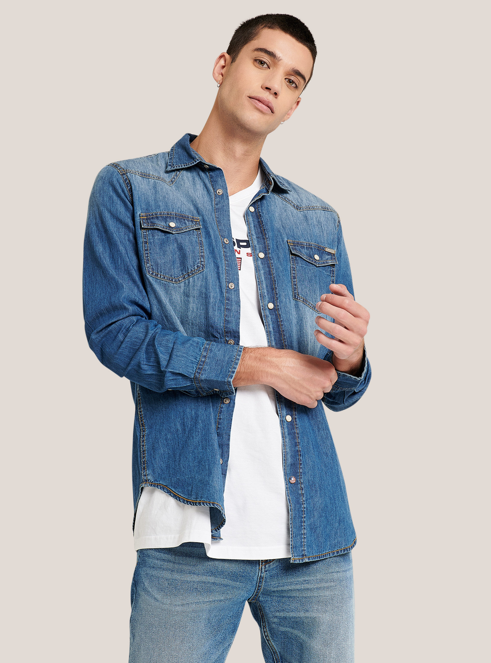 Camicia in denim | Alcott | Camicie Uomo