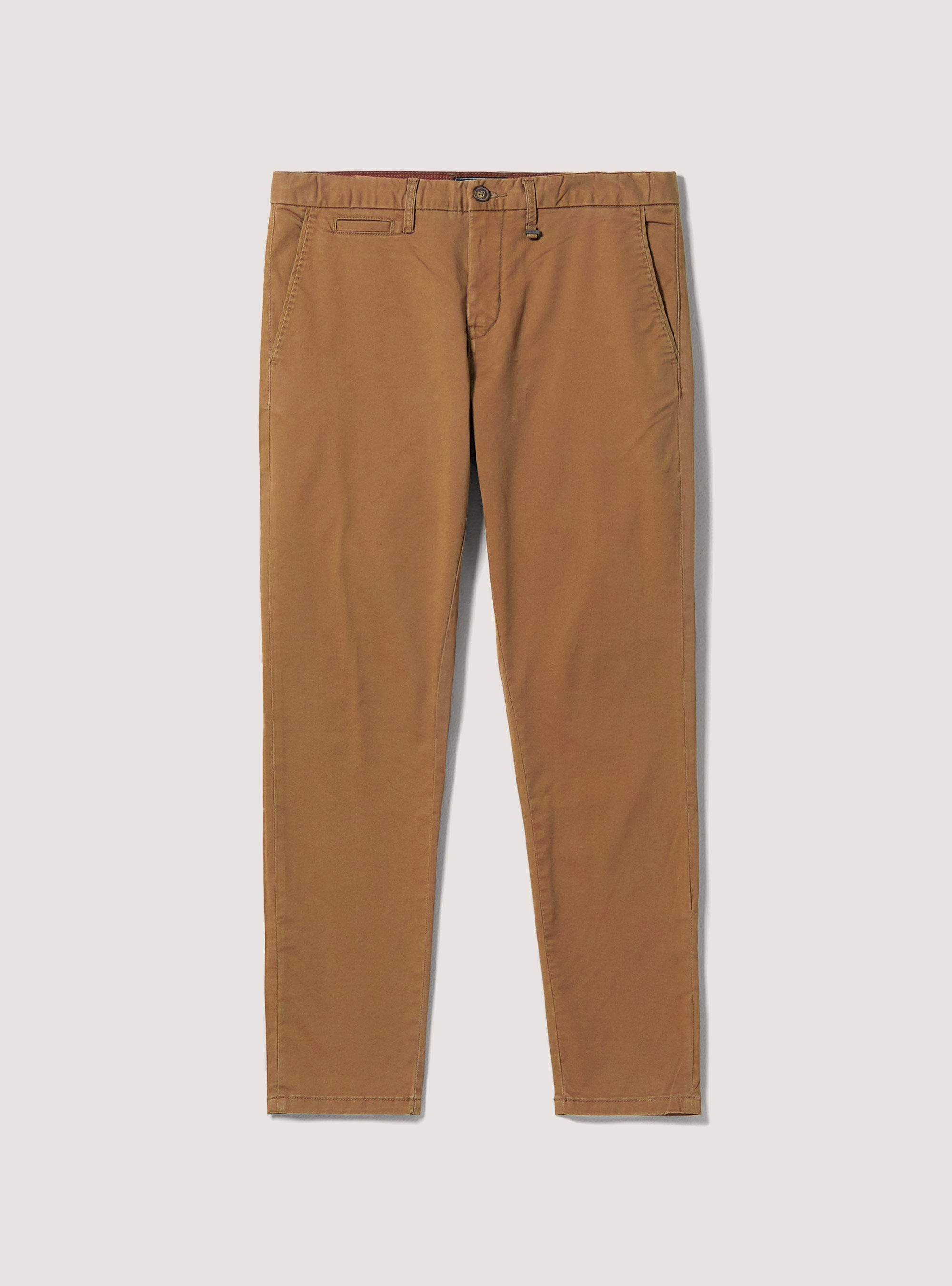 Pantalones chinos de sarga de algod&oacute;n el&aacute;stico, BG2 BEIGE MEDIUM