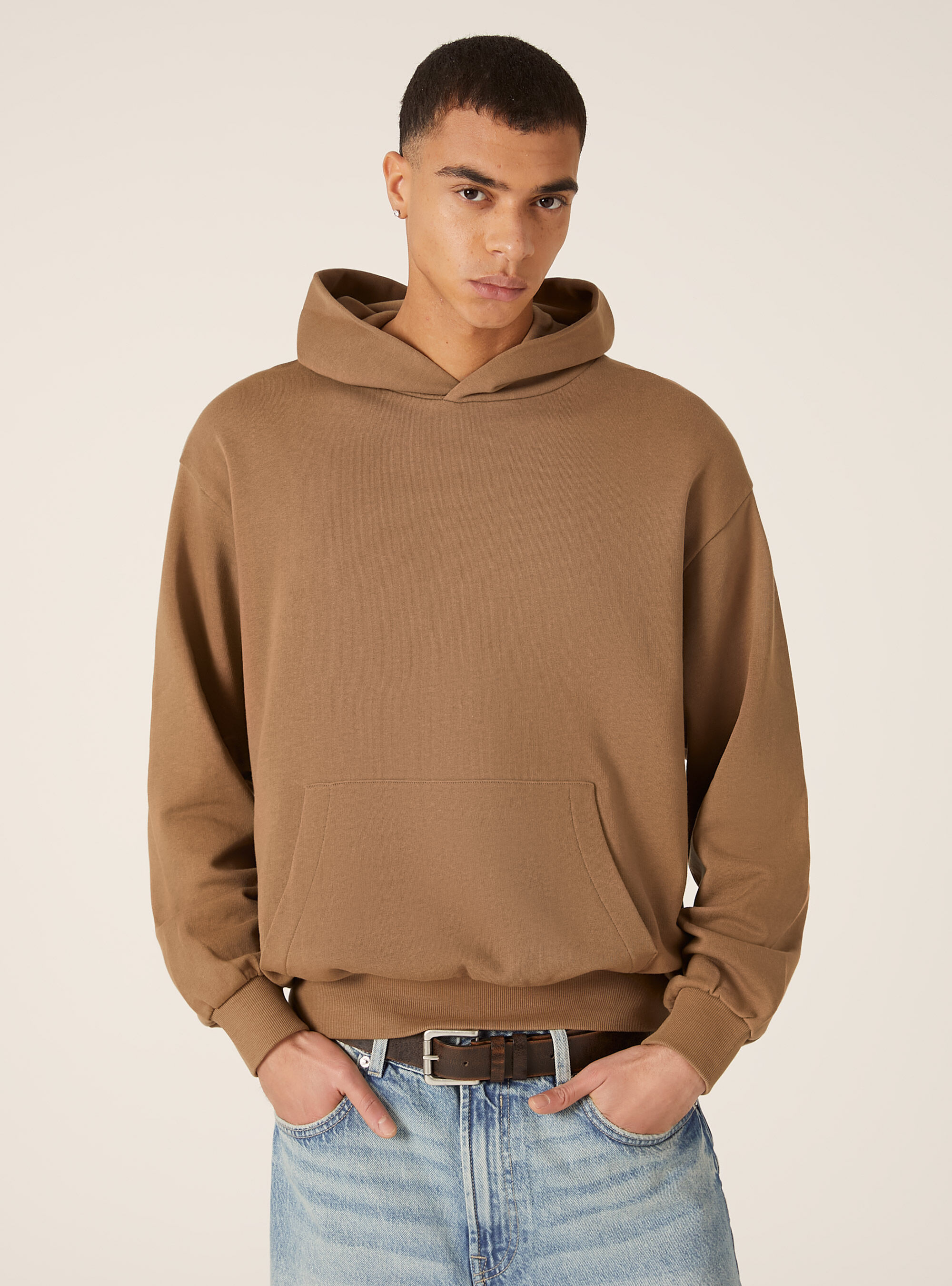 Sudadera con capucha Boxy Fit, BR2 BROWN MEDIUM