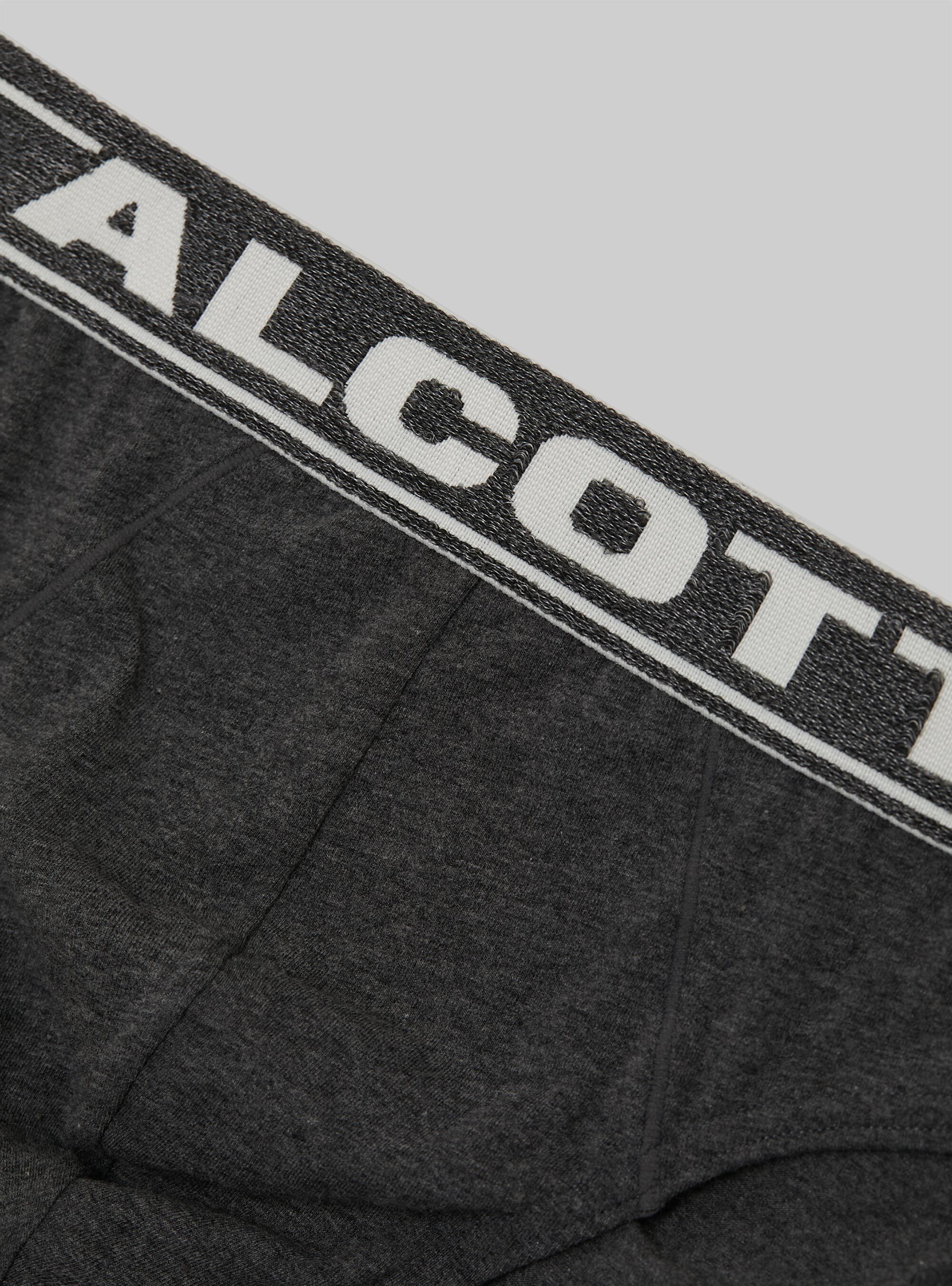 Slip en coton extensible avec logo, MGY1 GREY MEL DARK