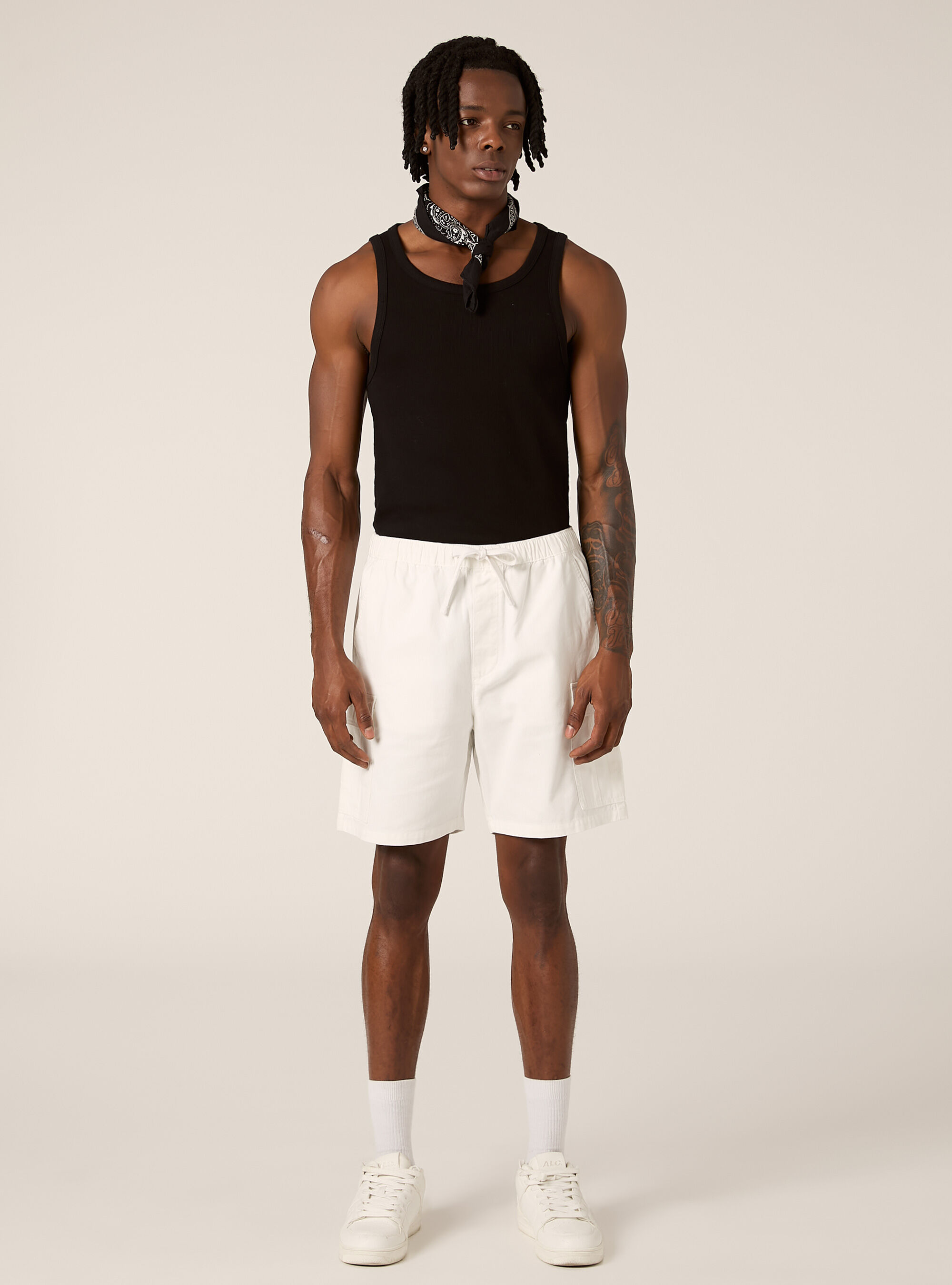 Cargo-Bermudashorts aus Twill mit Kordelzug