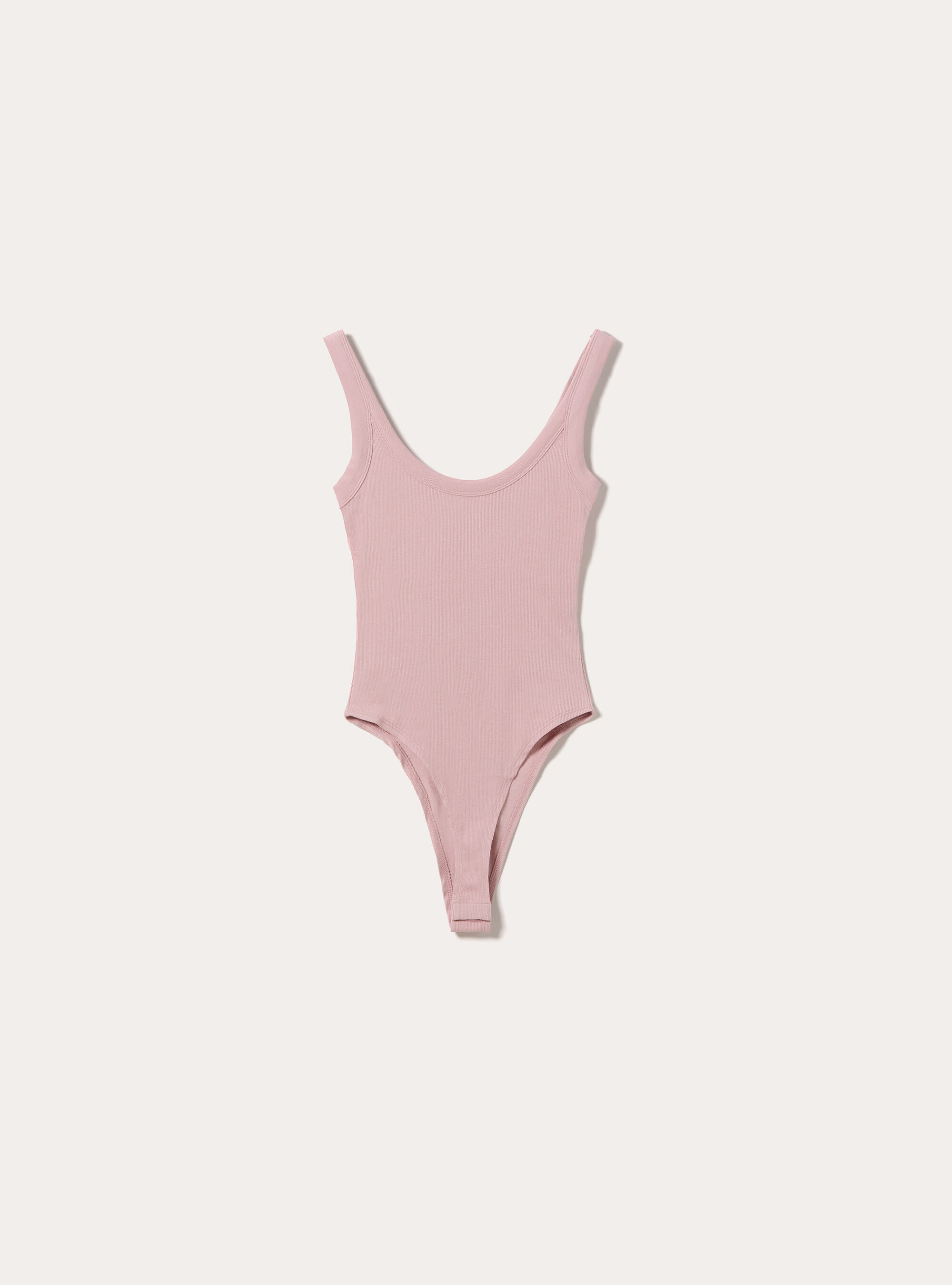 Gerippter Bodysuit mit Rundhalsausschnitt, PK2 PINK MEDIUM