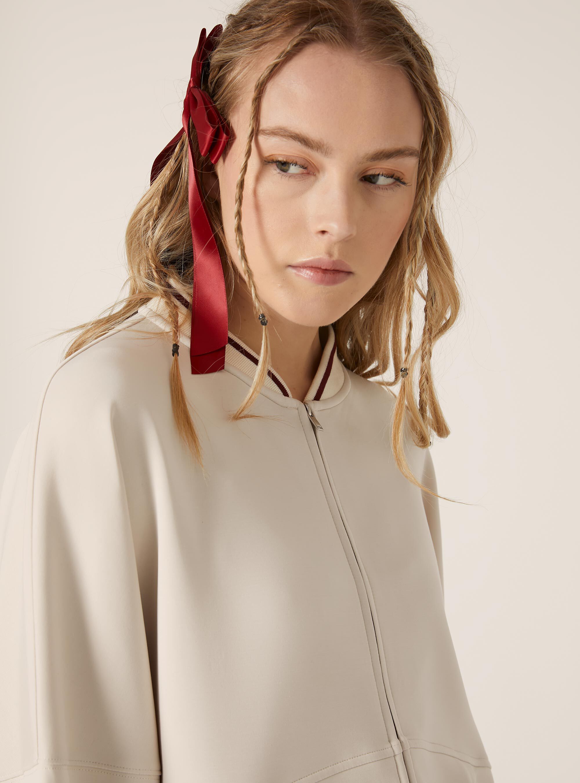 Sweat-shirt zipp&eacute; soft touch, BG2 BEIGE MEDIUM